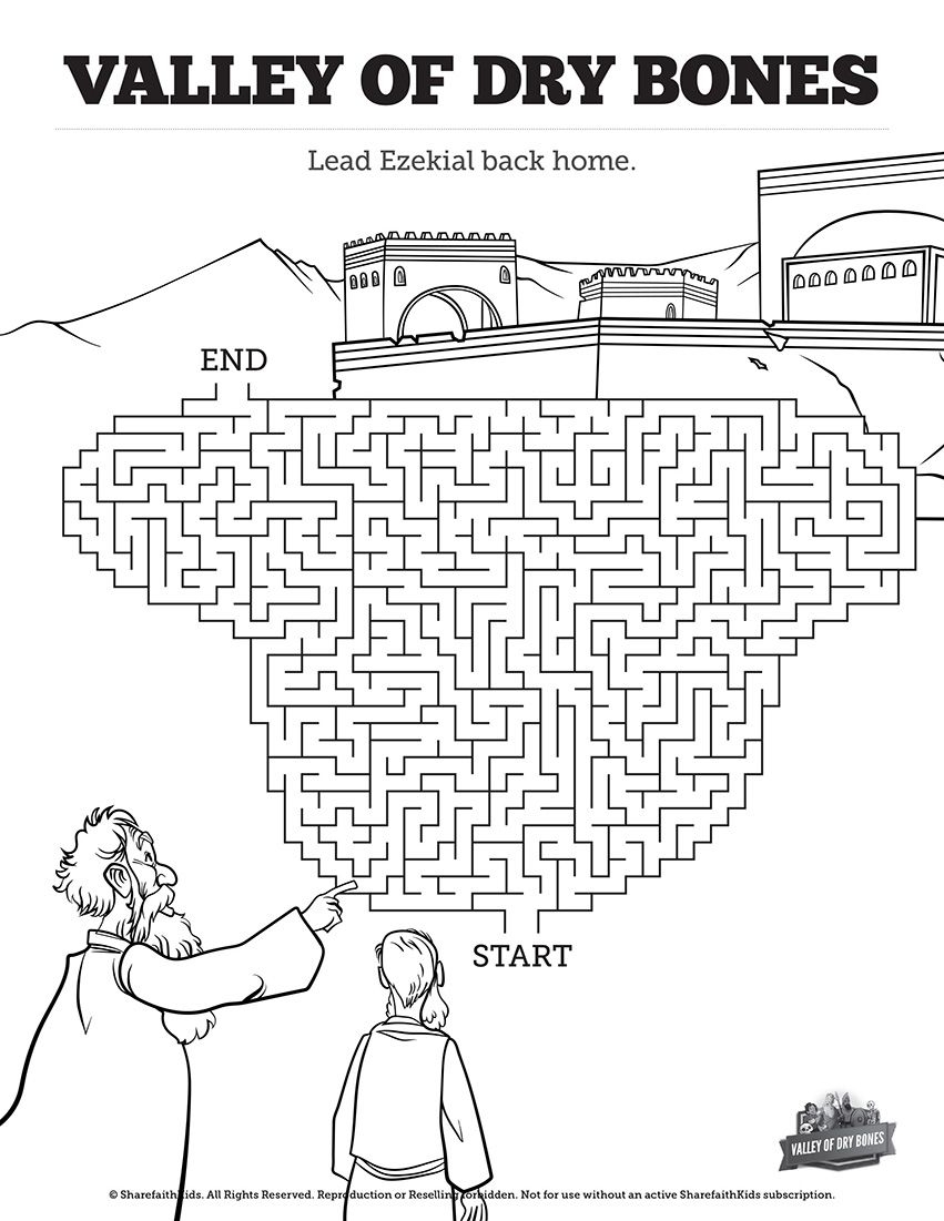 Ezekiel 37 Valley Of Dry Bones Bible Mazes Featuring Illustrations From The Valley Of Dr