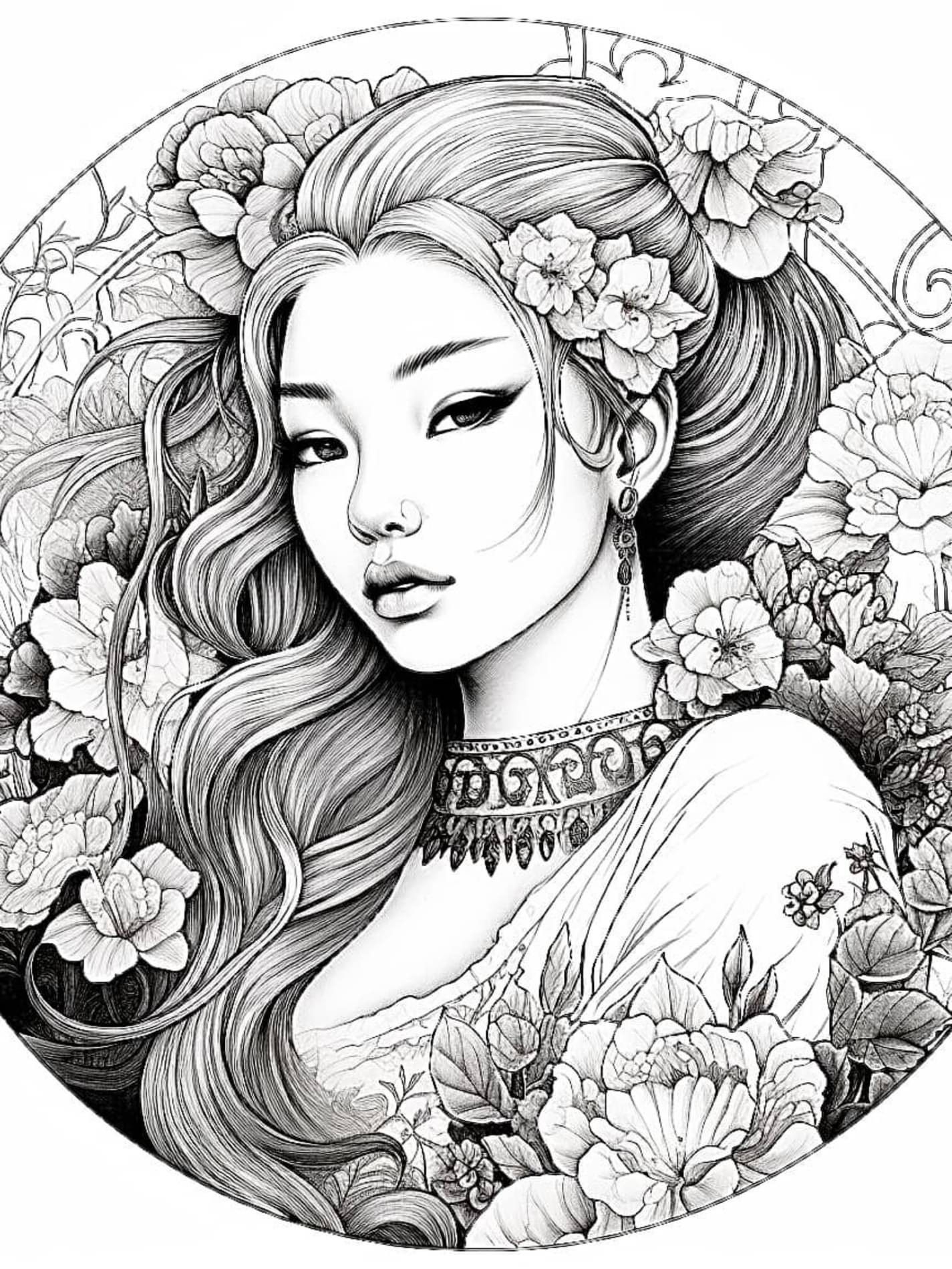 Fairy Coloring Book Adult Coloring Book Pages Colouring Pages Coloring Sheets Geisha Tattoo