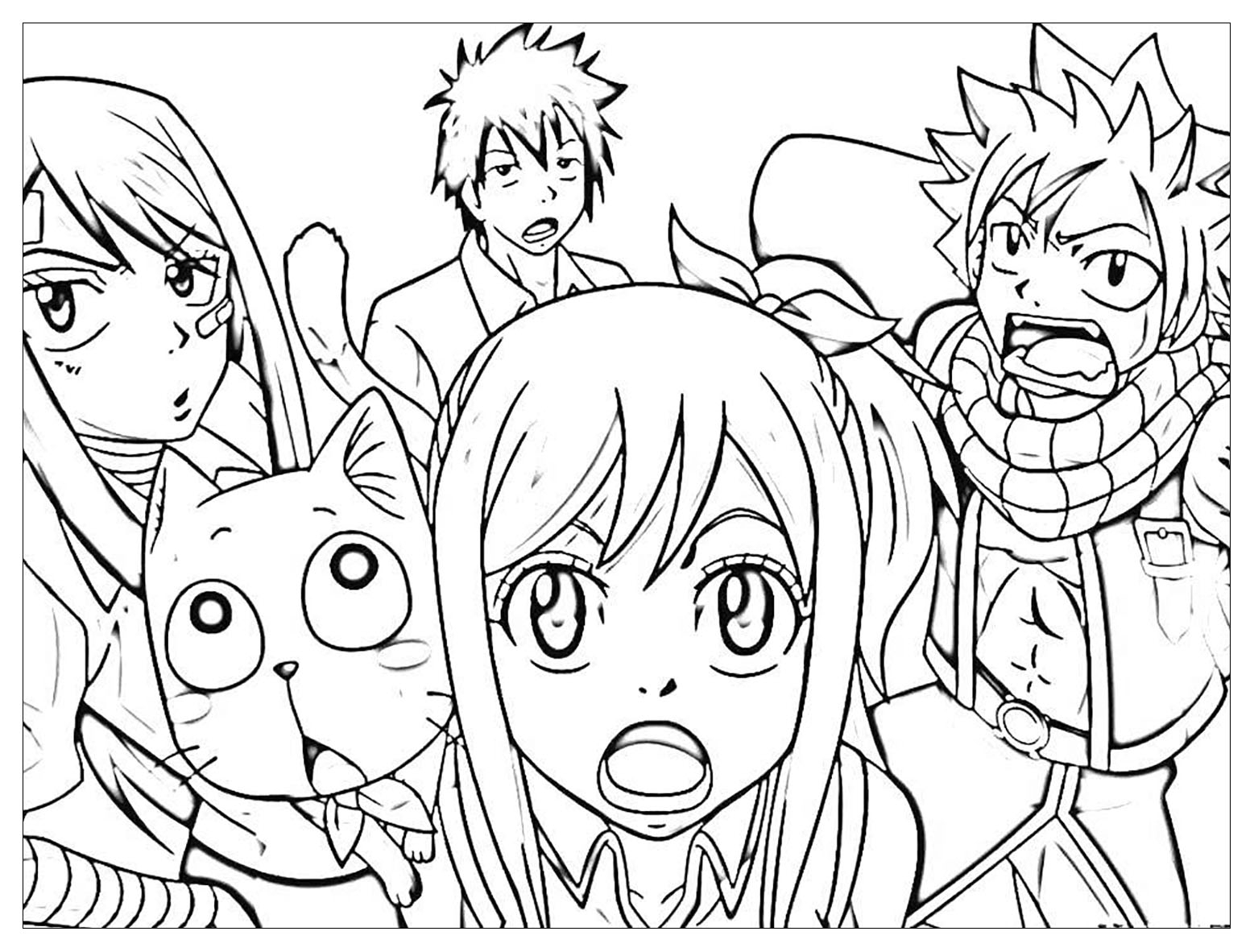 Fairy Tail Anime Chibi Coloring Pages Sketch Coloring Page