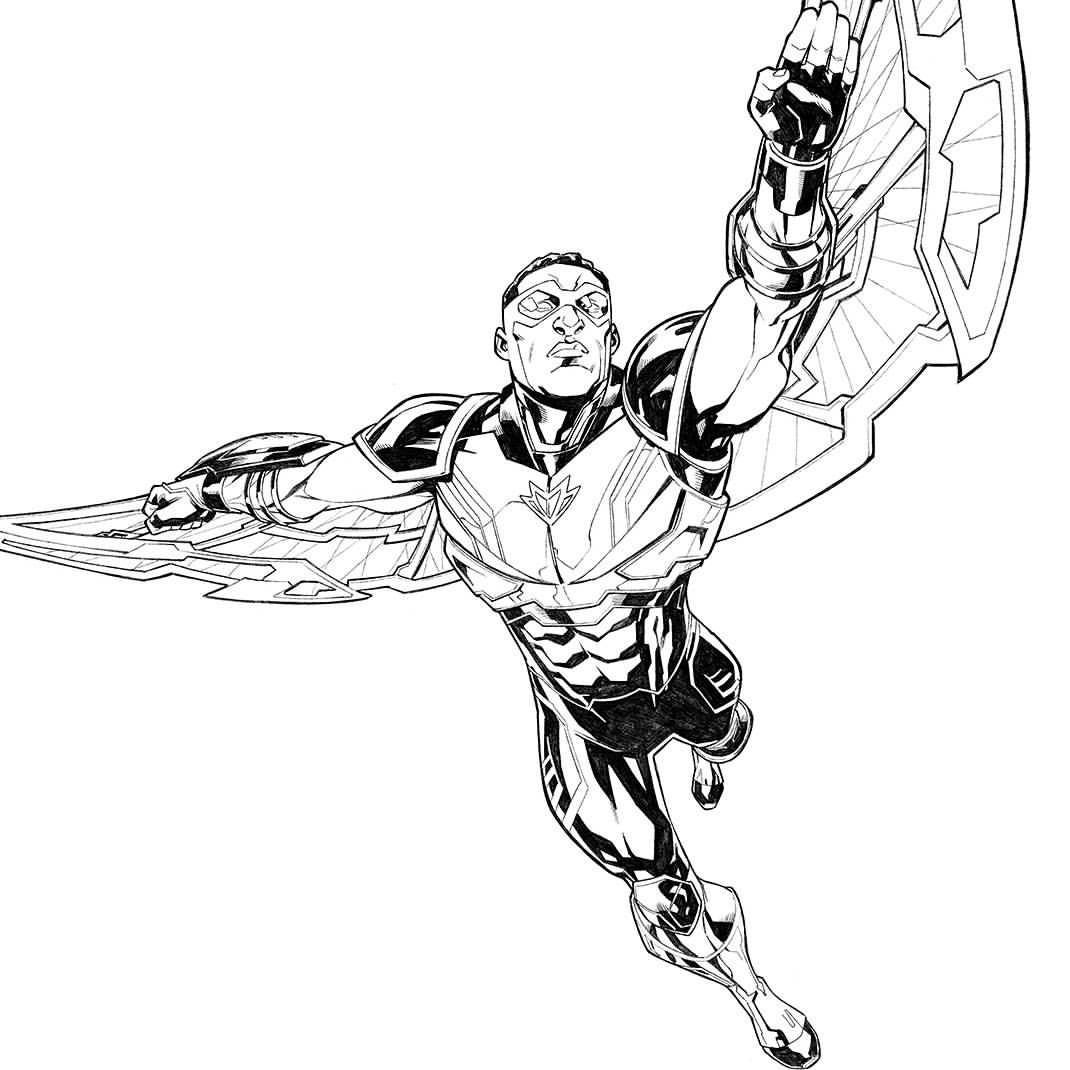 Falcon Marvel Coloring Pages Avengers Colouring Clipartmag Getcolorings Shonborn Template Colori