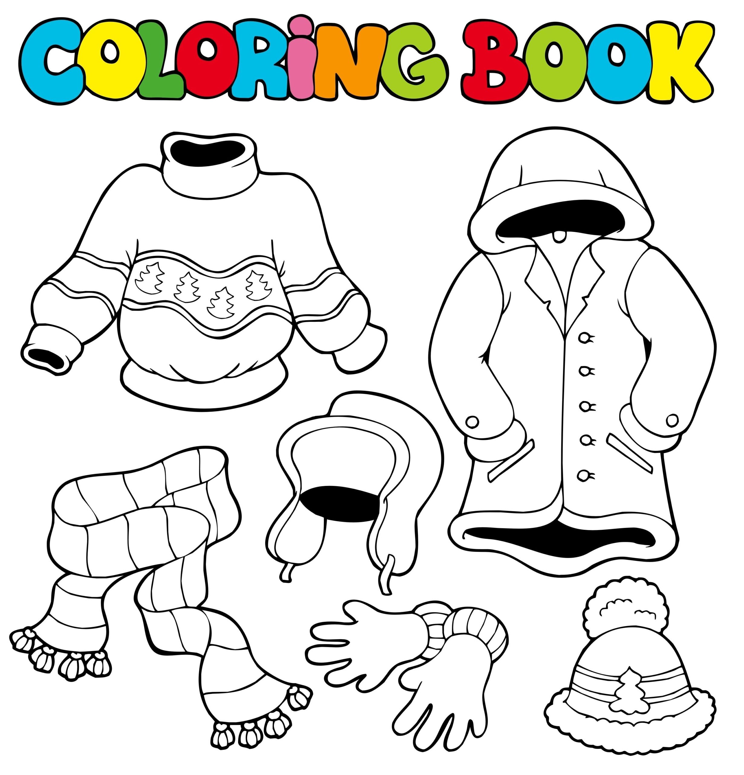 Fall Clothes Coloring Page