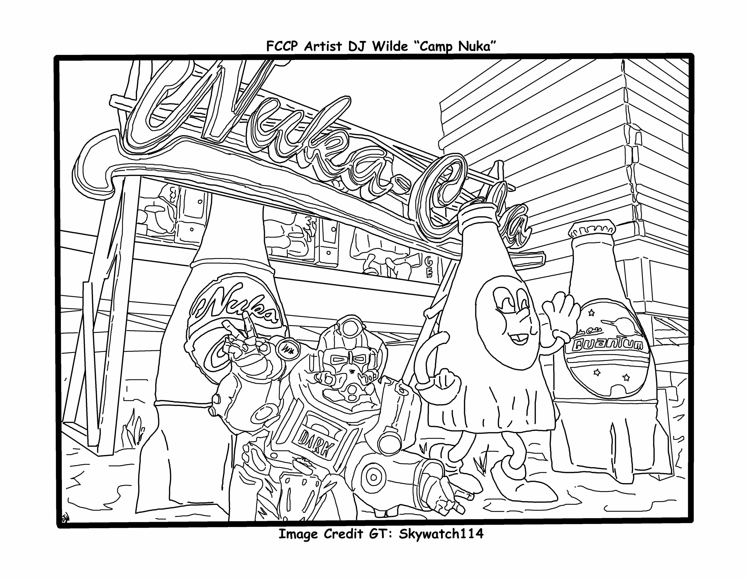 Fallout 76 Nuka Camp Coloring Page Coloring Pages Coloring Books Coloring For Kids