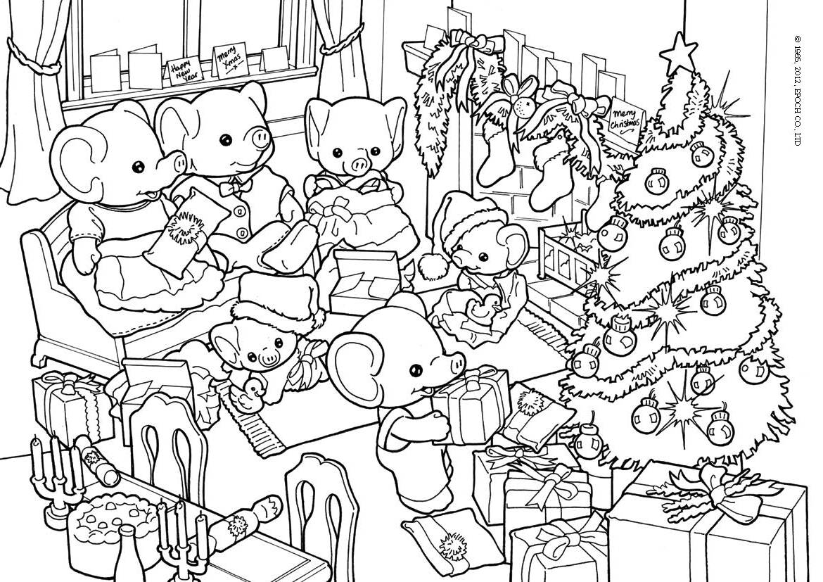 Family Christmas Coloring Pages