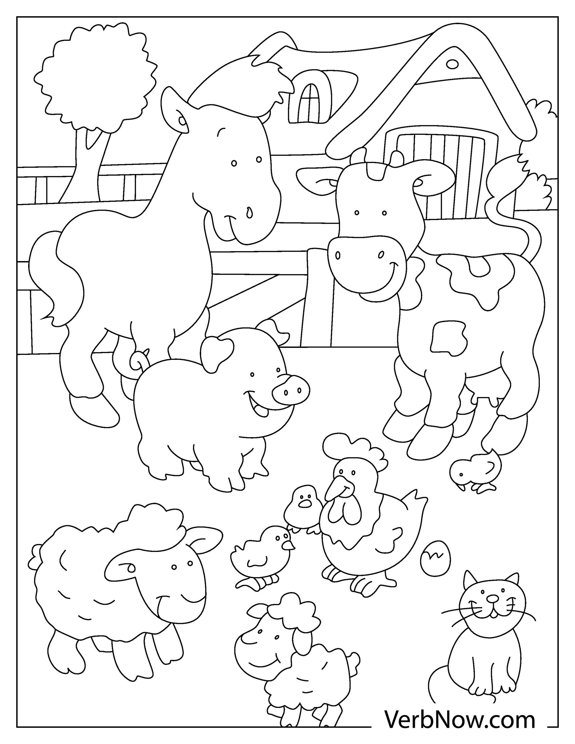 Farm Animals Coloring Pages Pdf Free Printable Templates