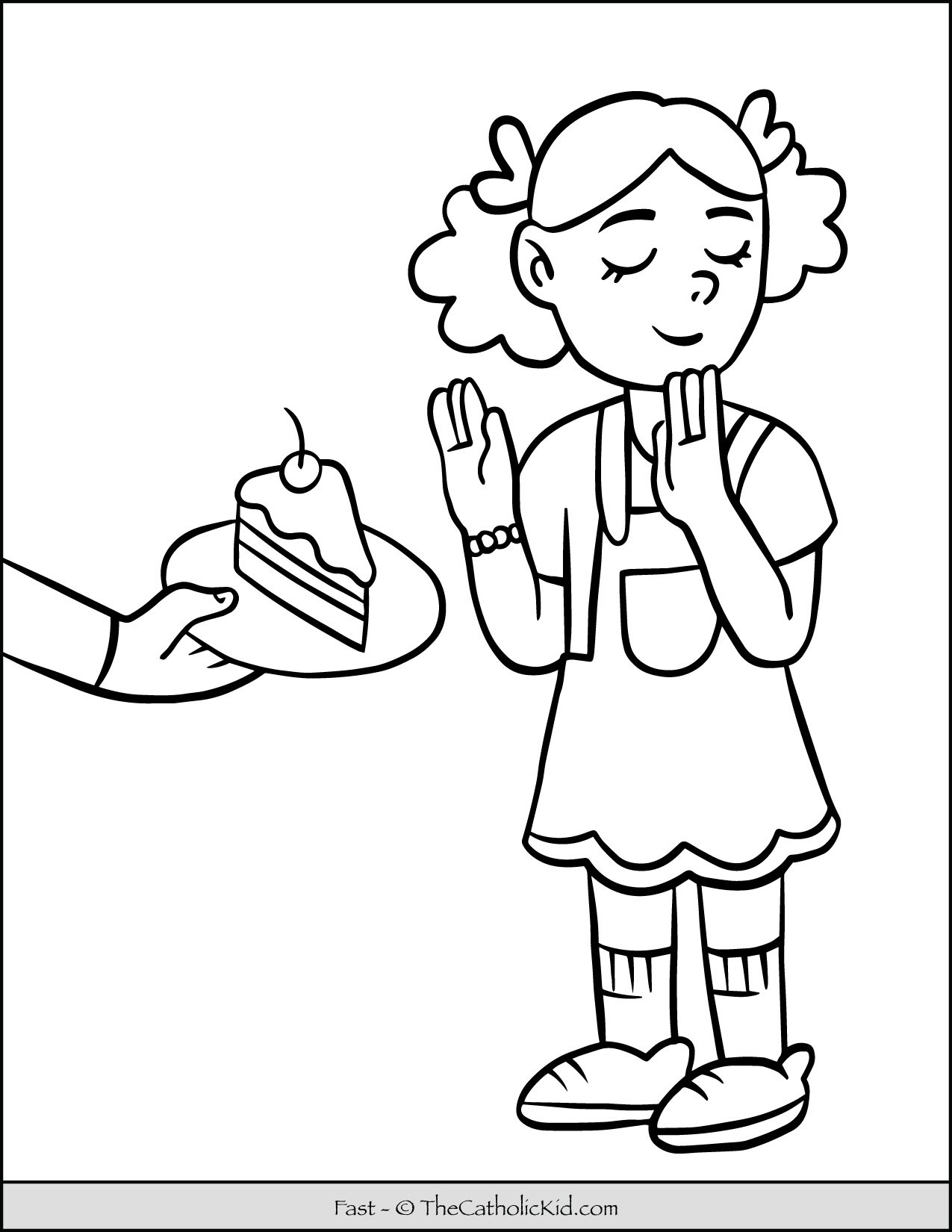 Fasting Lent Coloring Page TheCatholicKid