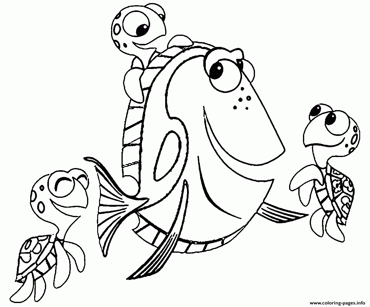 Finding Dory Coloring Pages