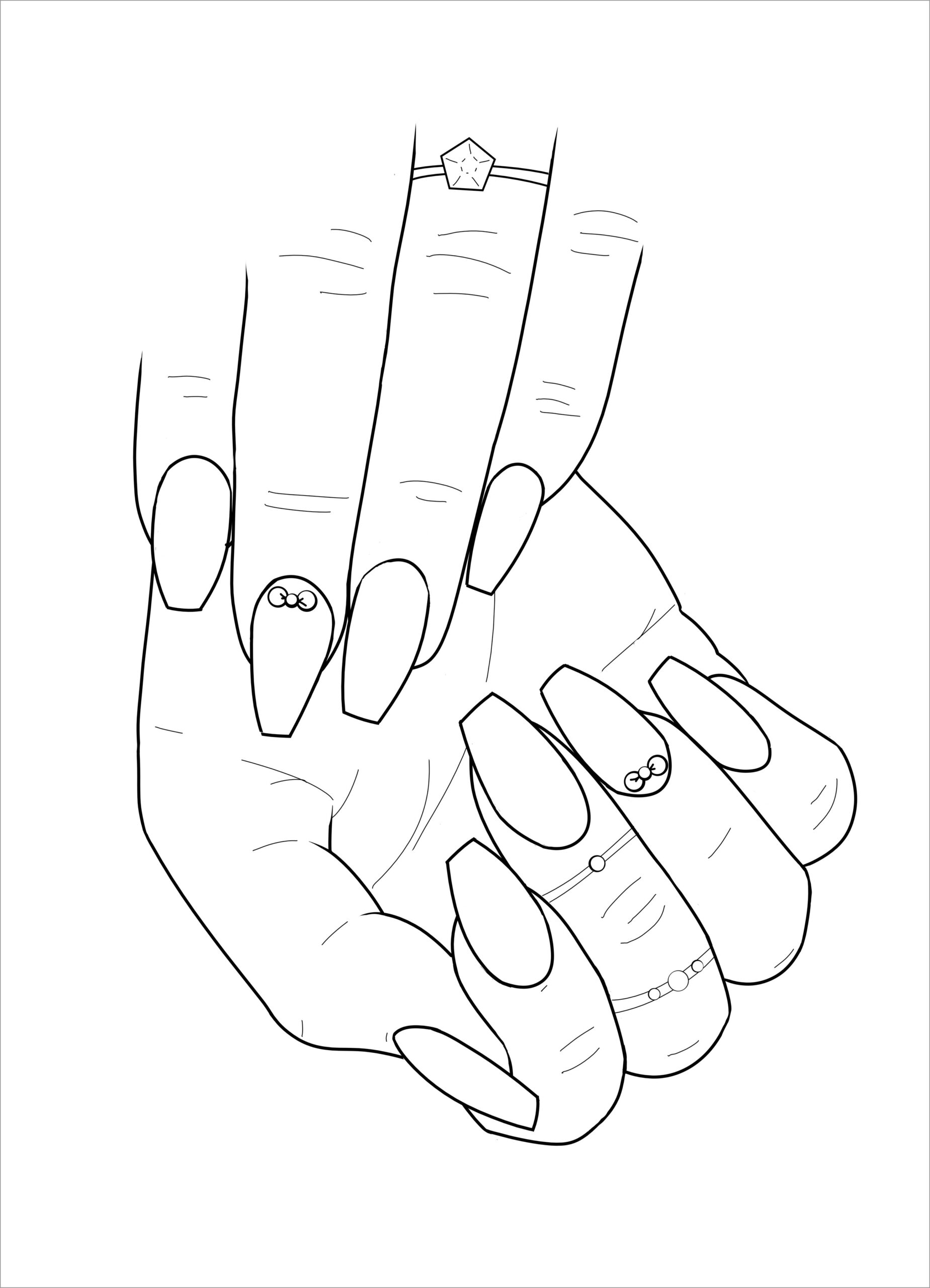 Fingernail Coloring Page