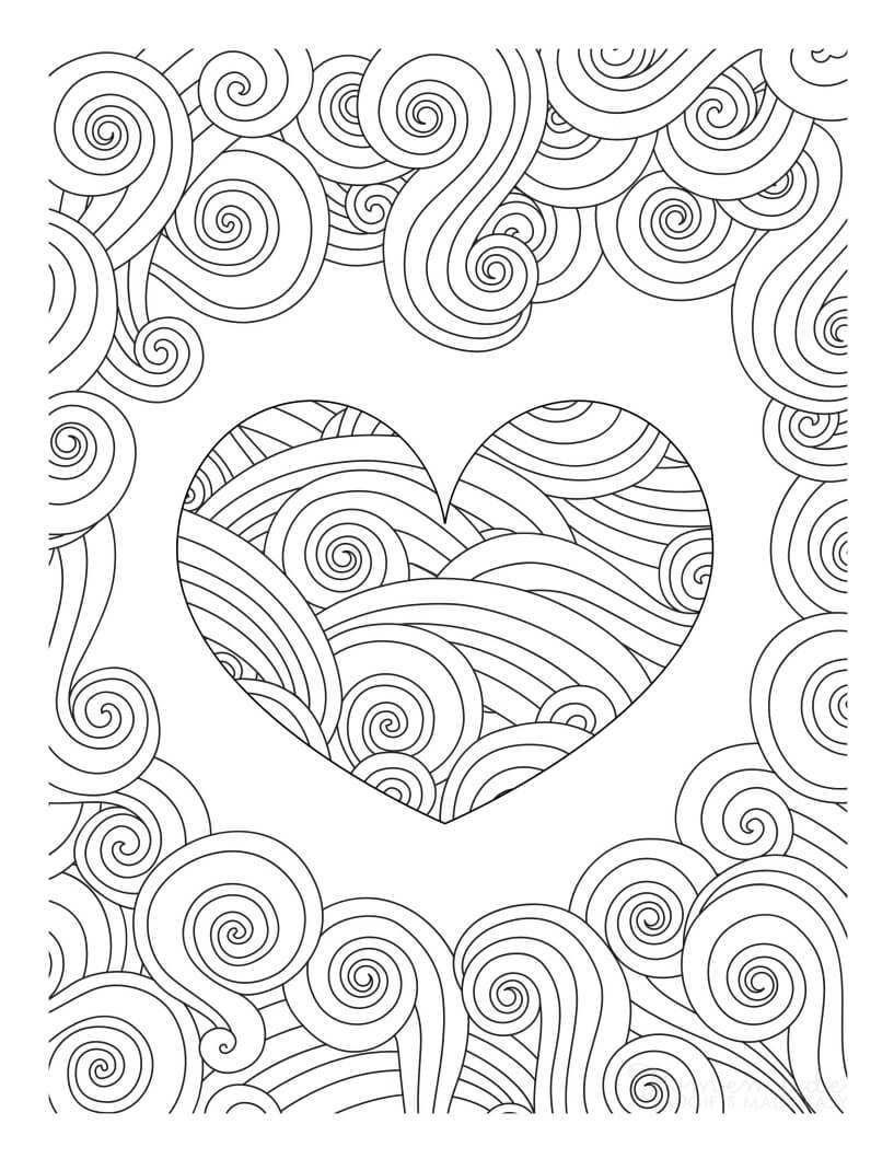 Finished Heart Coloring Page Adult