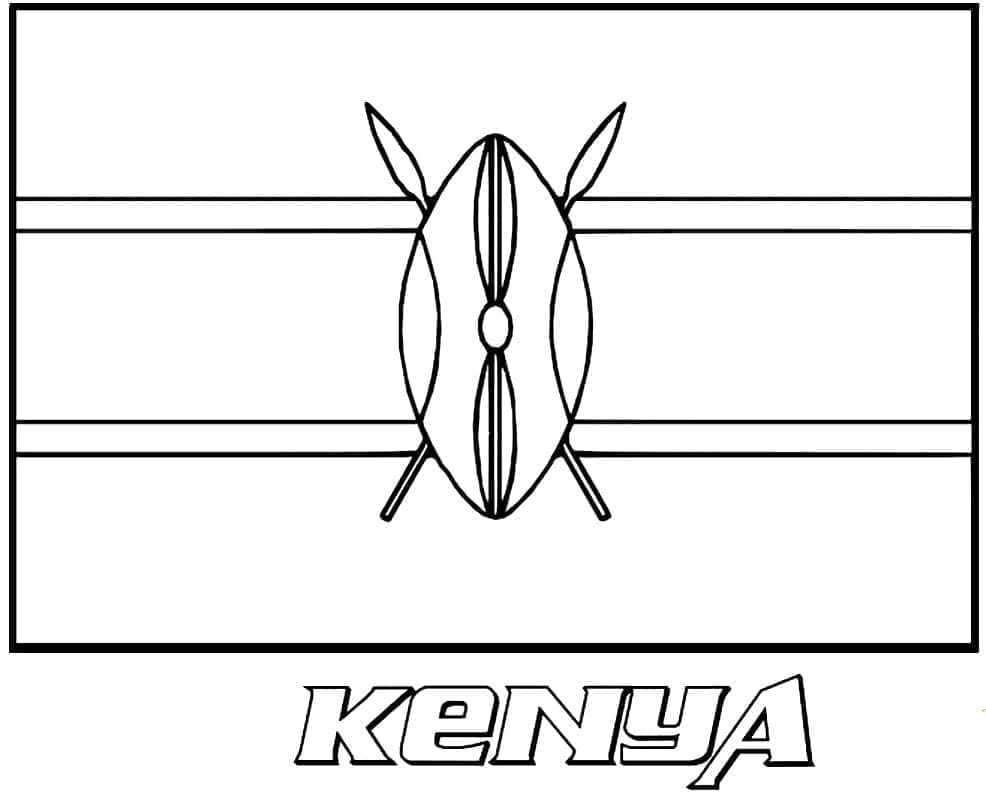Flag Of Kenya Image Coloring Page Download Print Or Color Online For Free