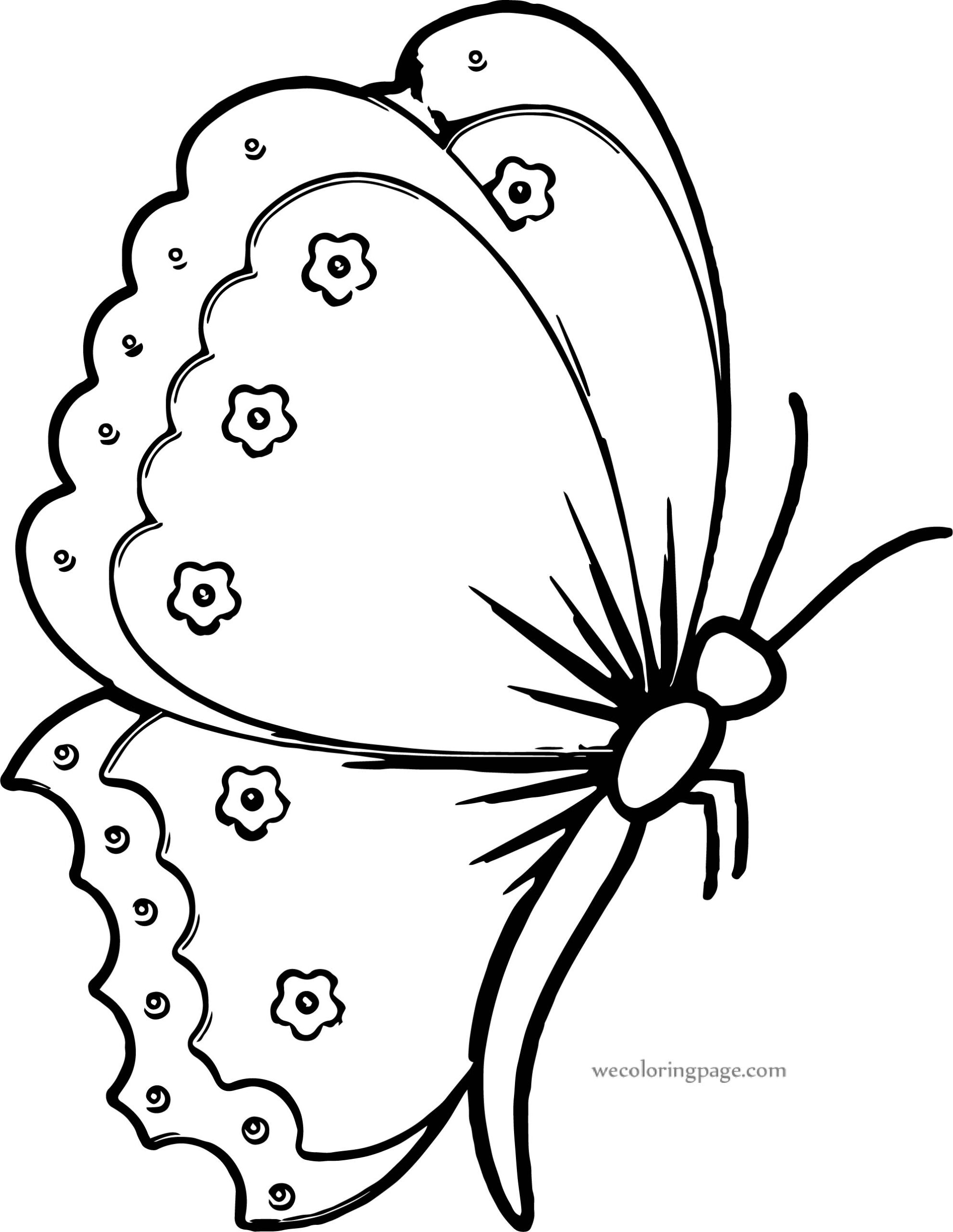 Flower Butterfly Coloring Page Wecoloringpage