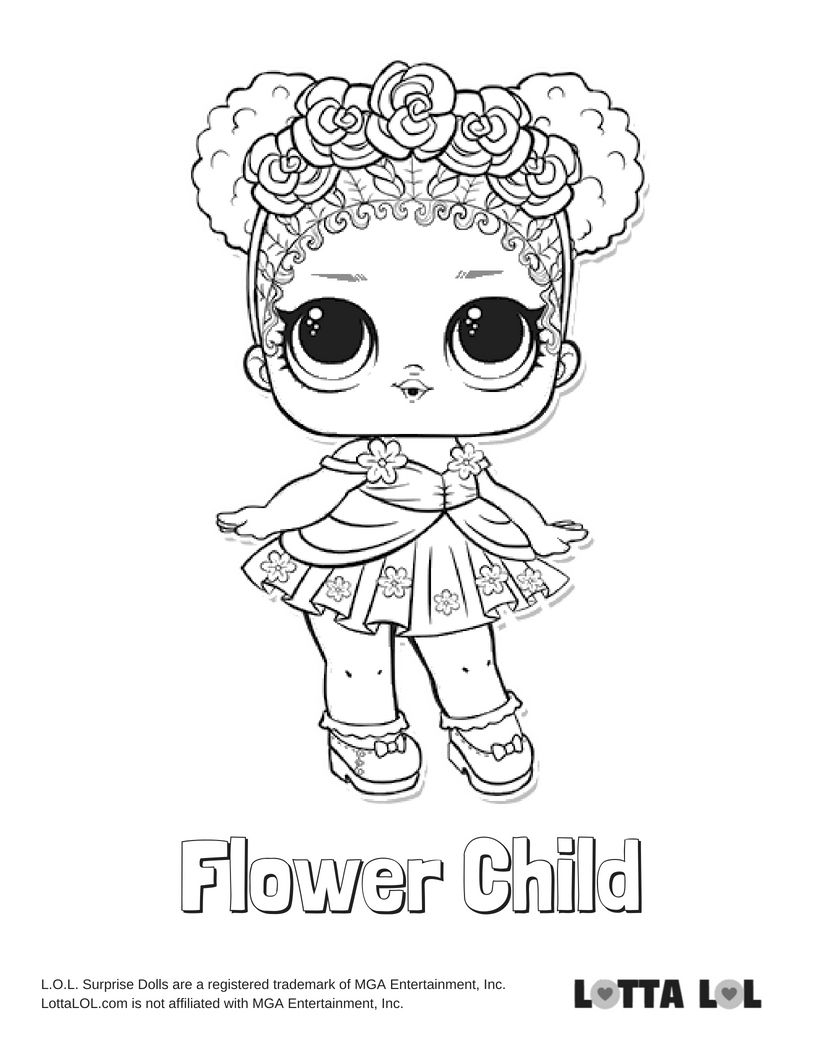Flower Child Coloring Page Lotta LOL Coloring Books Flower Coloring Pages Bee Coloring Pages