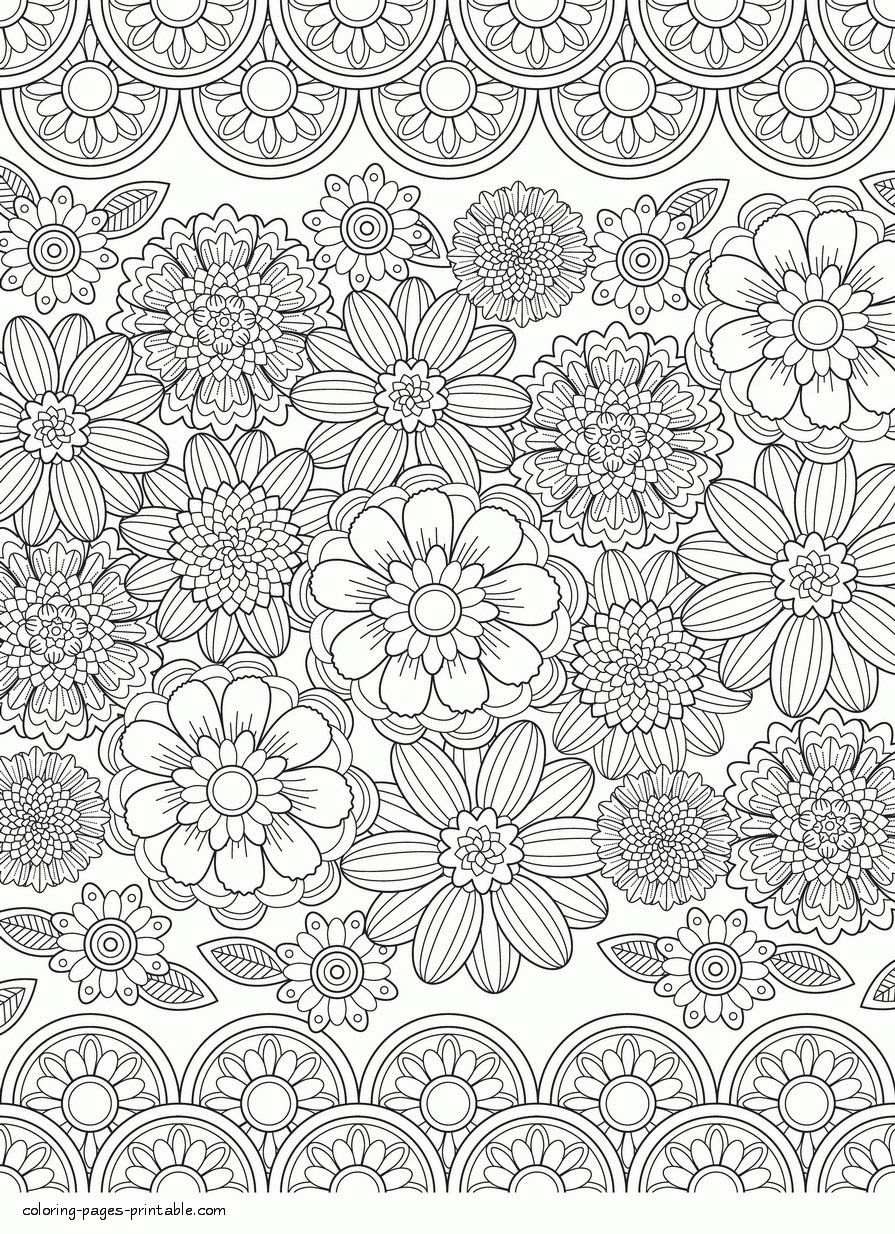 Adult Color Pages Flower