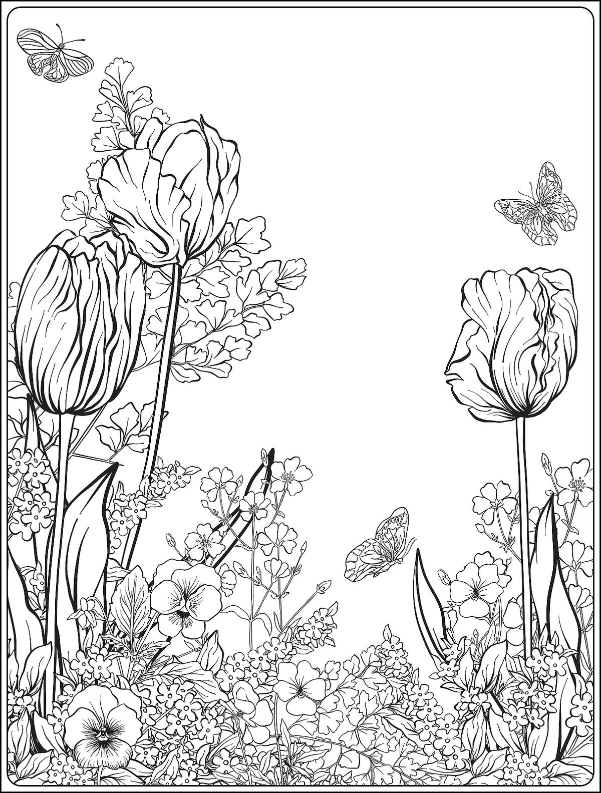 Flowers Coloring Pages 10 Free Fun Printable Coloring Pages Of Spring Flowers Printables