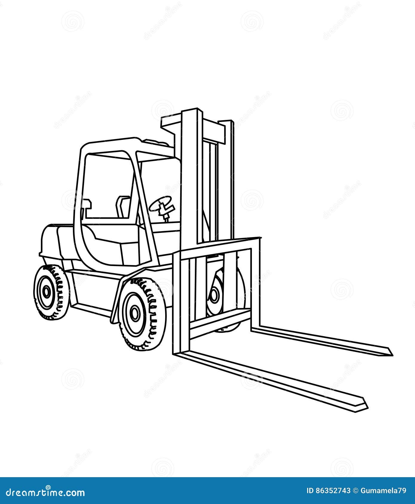 Forklift Coloring Page Stock Illustration Illustration Of Educational 86352743