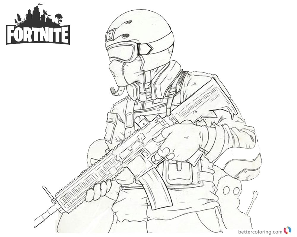 Fortnite Coloring Pages Fanart Character Drawing Free Printable Coloring Pages