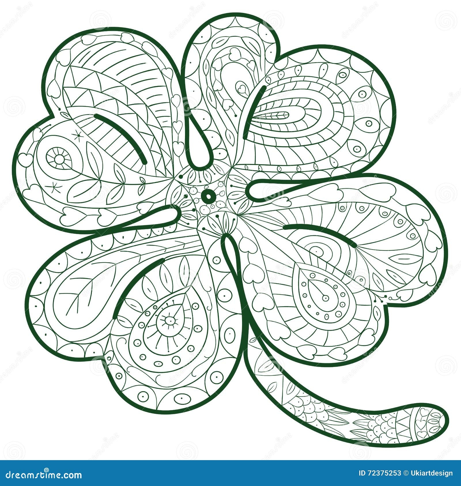 4 Leaf Clover Coloring Page