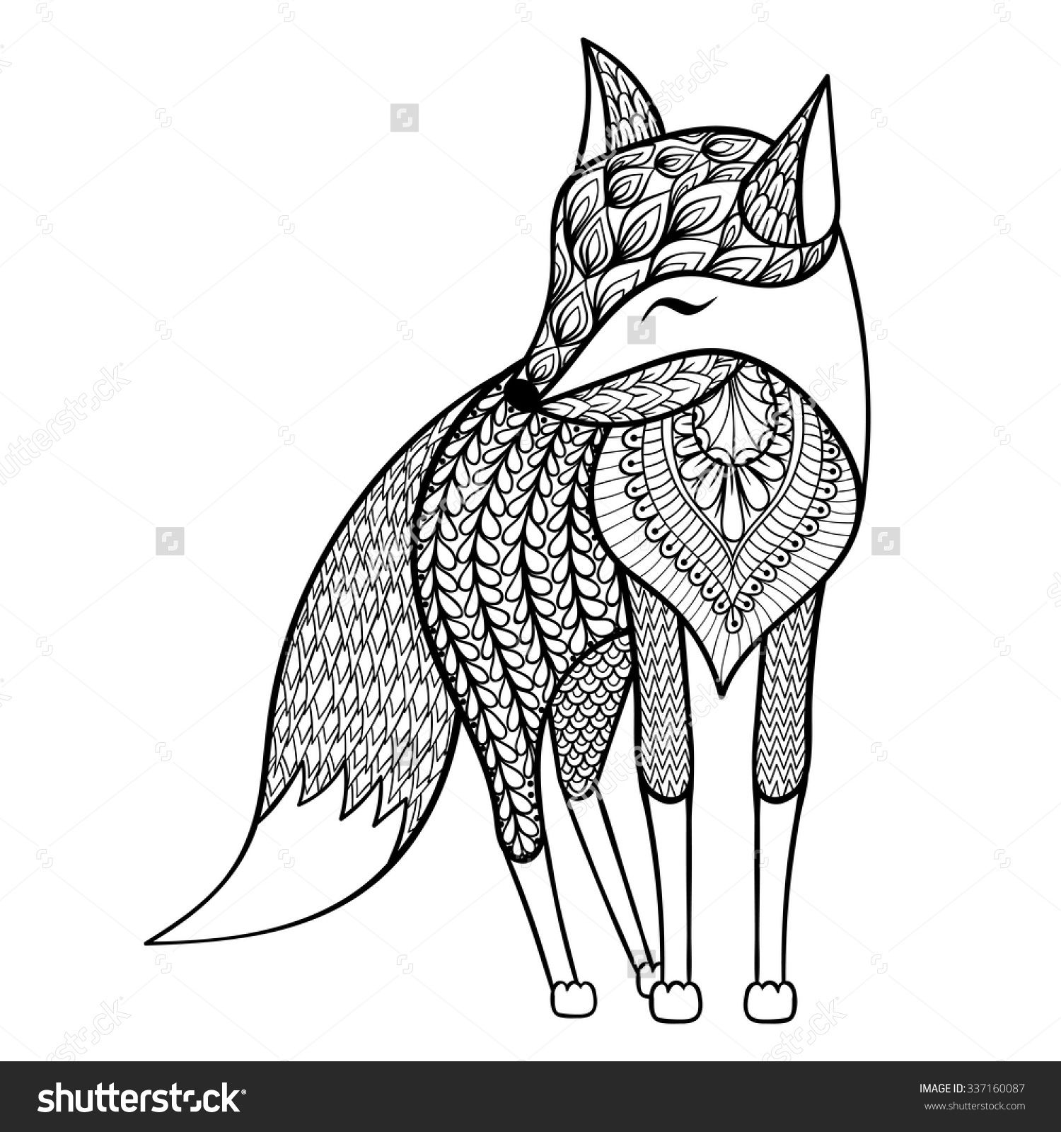 Fox Coloring Pages For Adults Google Search Dieren Kleurplaten Dieren Krabbels Kleurplaten