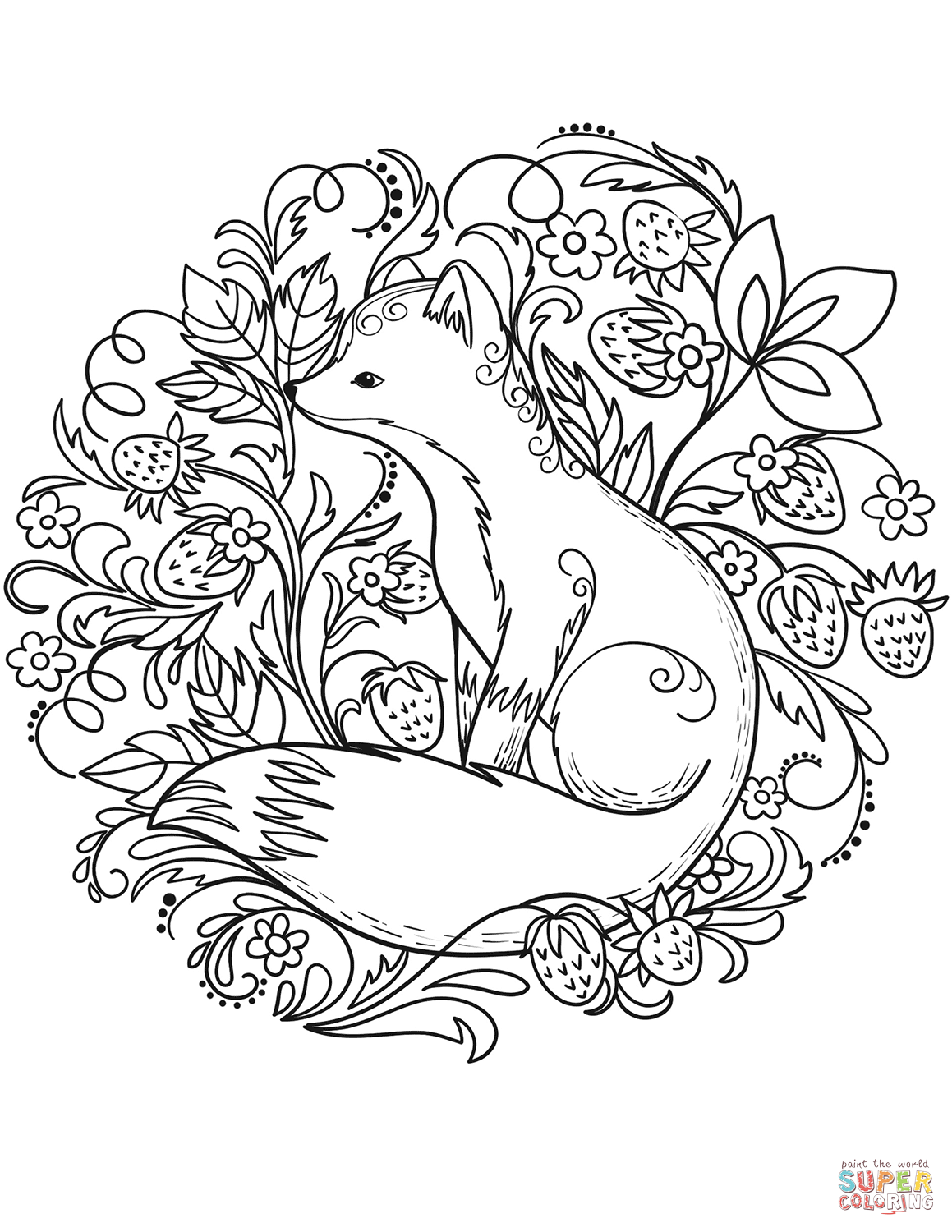 Adult Coloring Pages Of Foxes