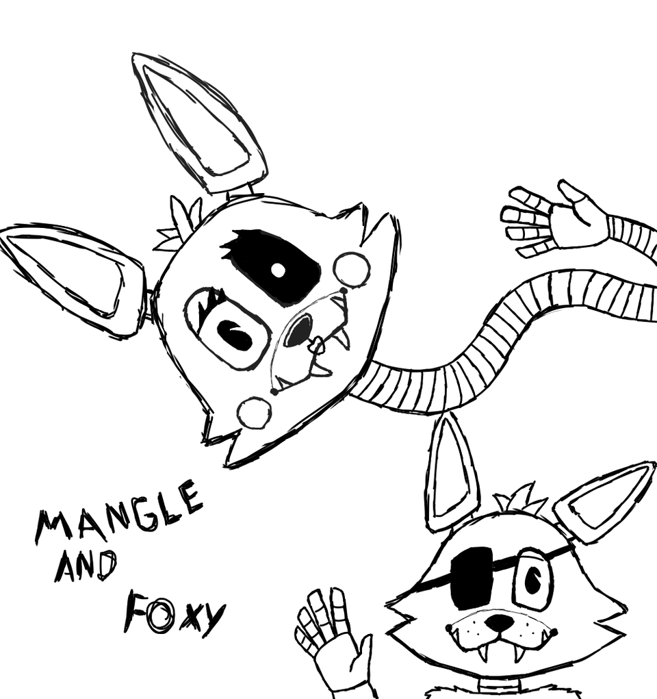 Foxy X Mangle Coloring Pages