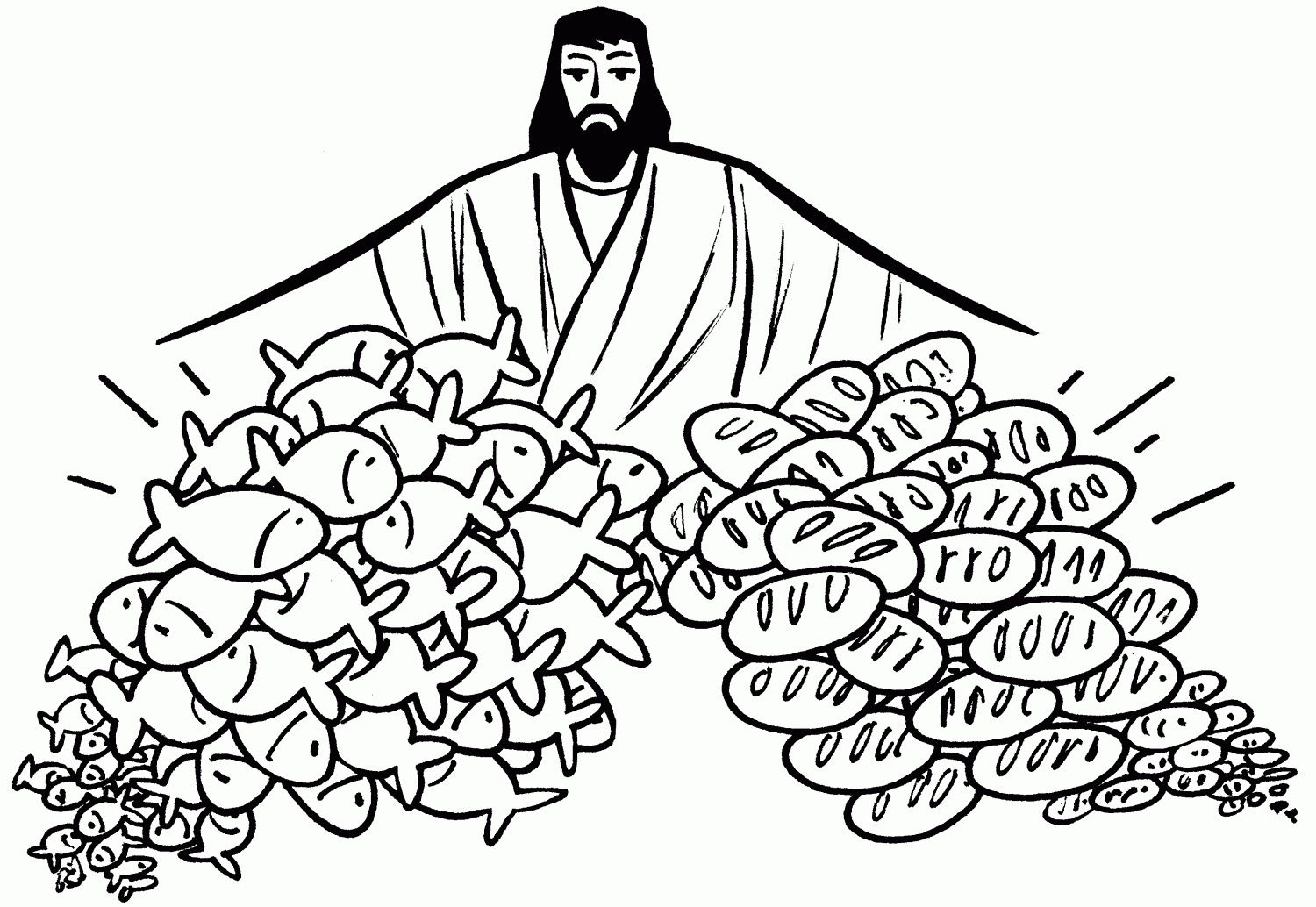 Fish And Loaves Coloring Page