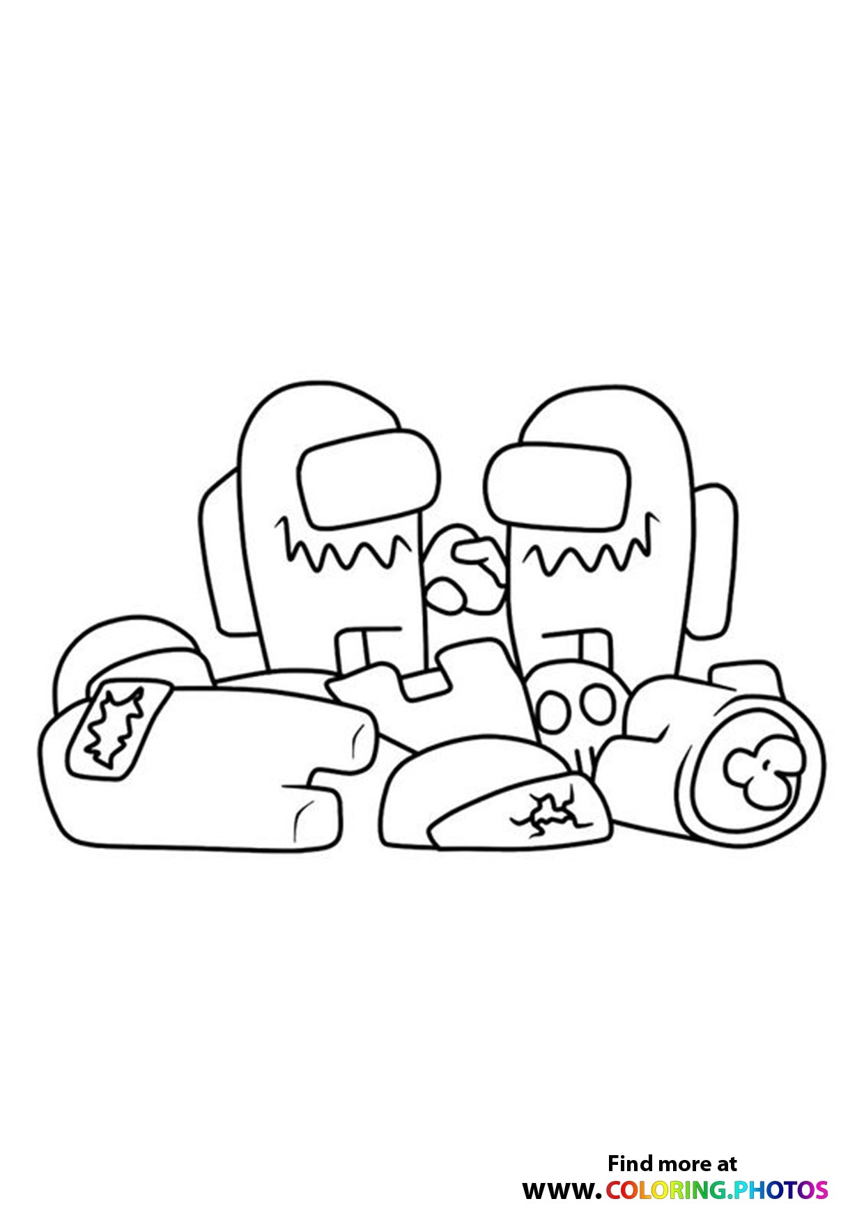 Free Among Us Coloring Pages For Kids Suspicious Imposters Await