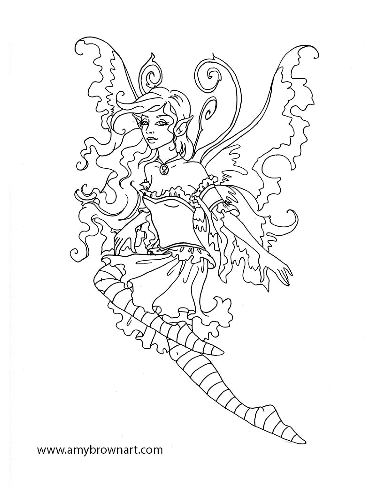 Amy Brown Coloring Pages Grayscale