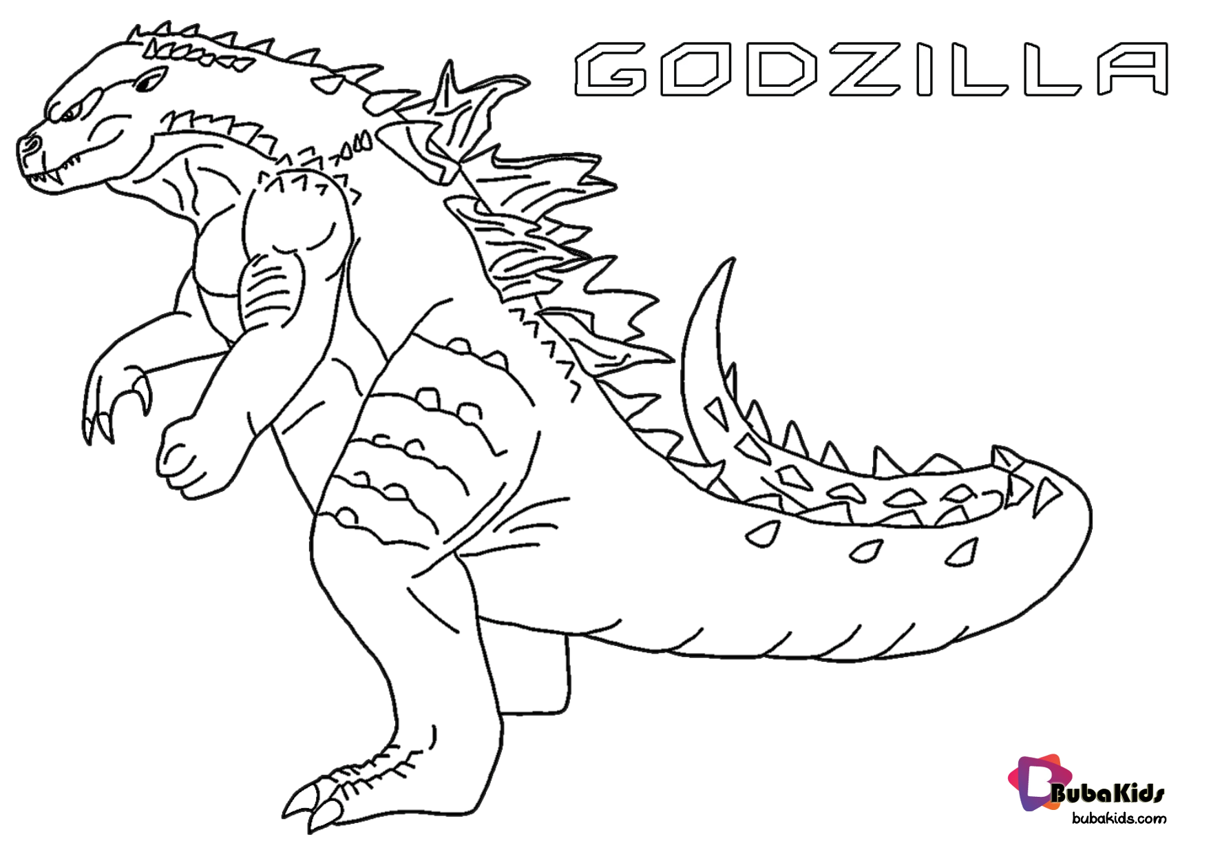 Free And Printable Godzill Or Kaiju Giant Monsters Coloring Pages BubaKids
