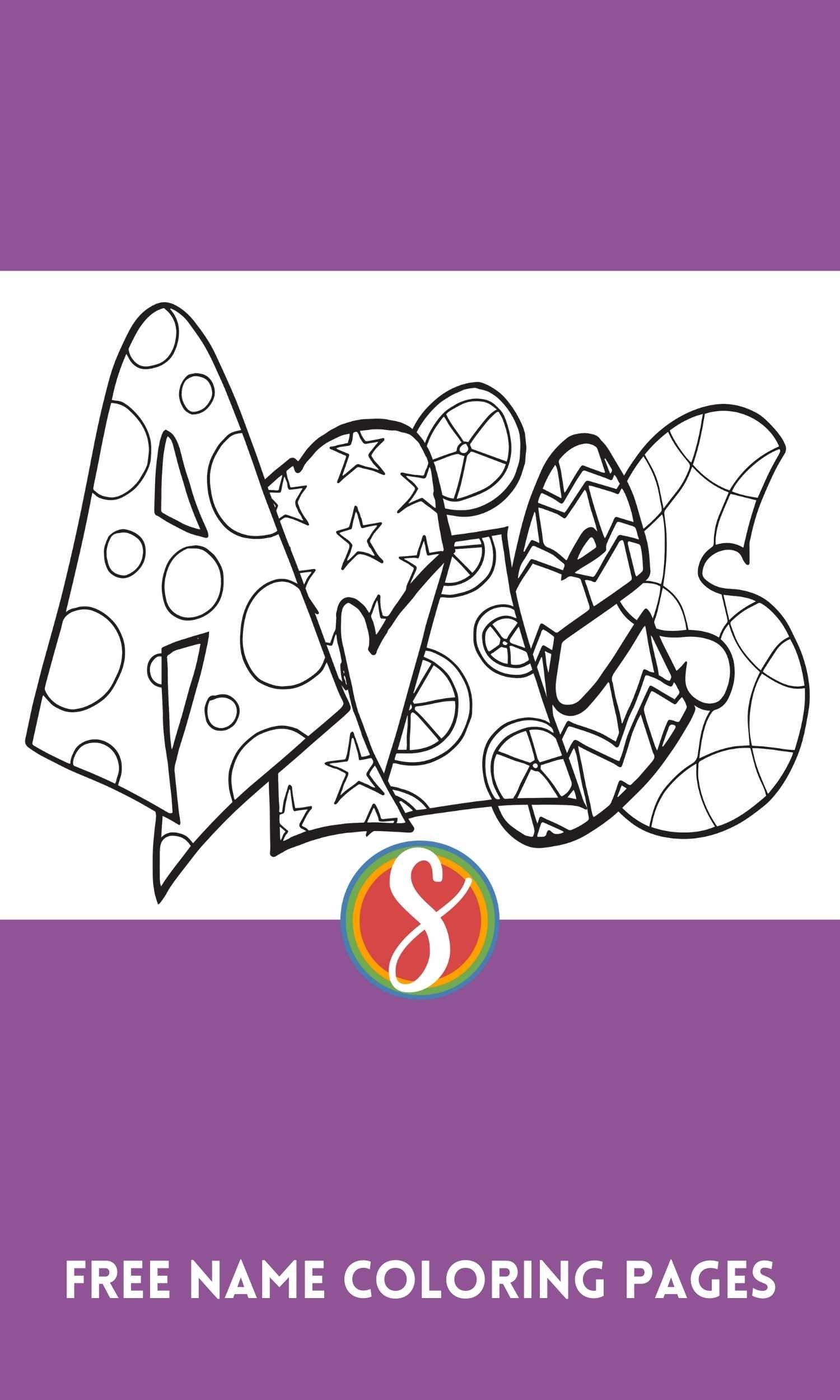 Free Aries Coloring Page Stevie Doodles