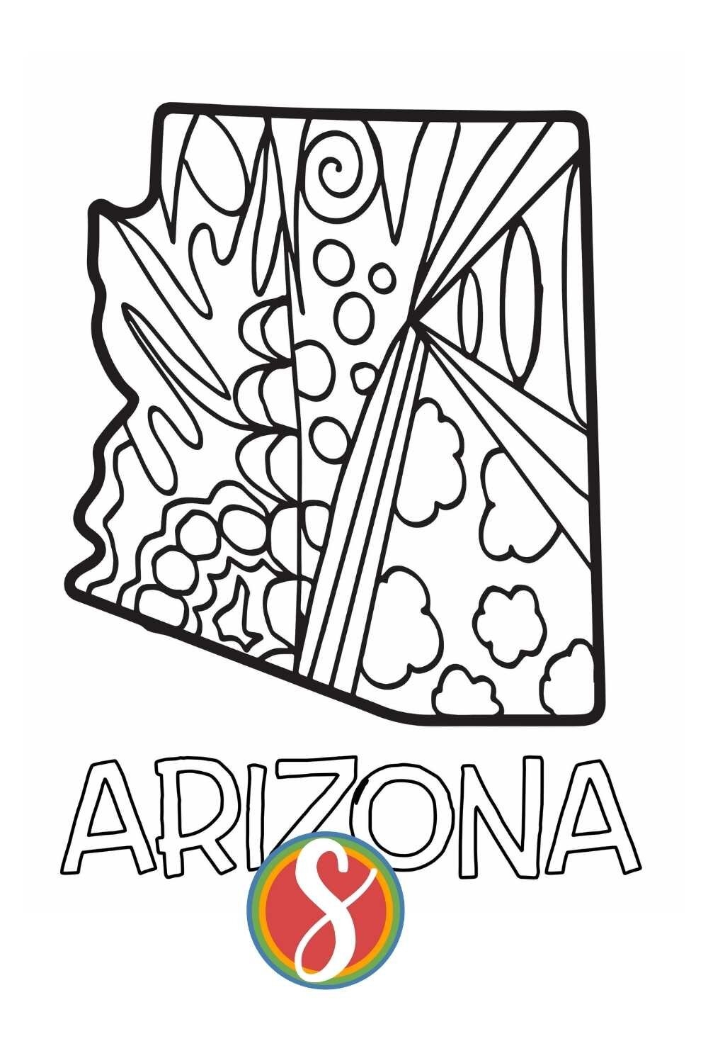 Free Arizona Coloring Page Stevie Doodles