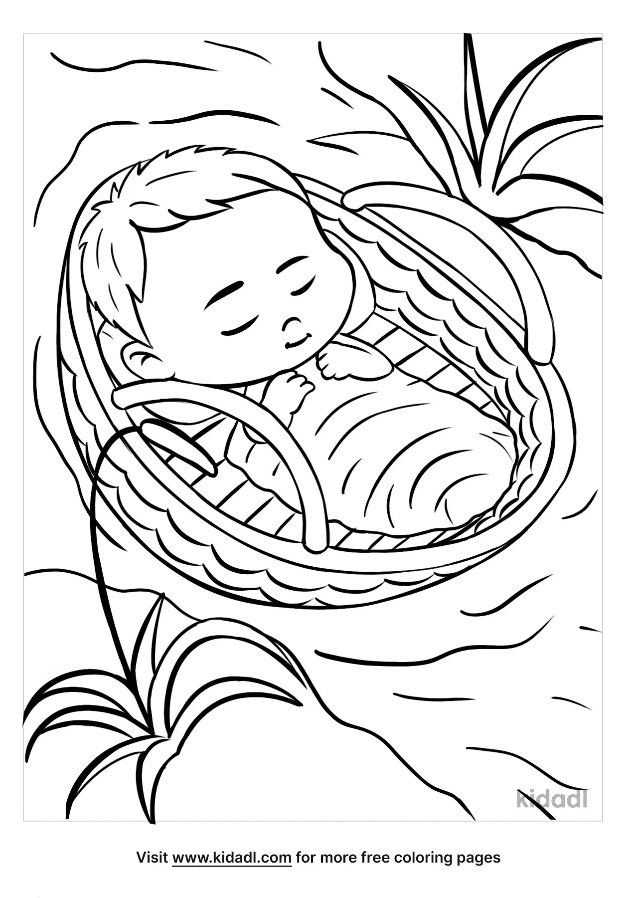 Free Baby Moses Coloring Page Coloring Page Printables Kidadl