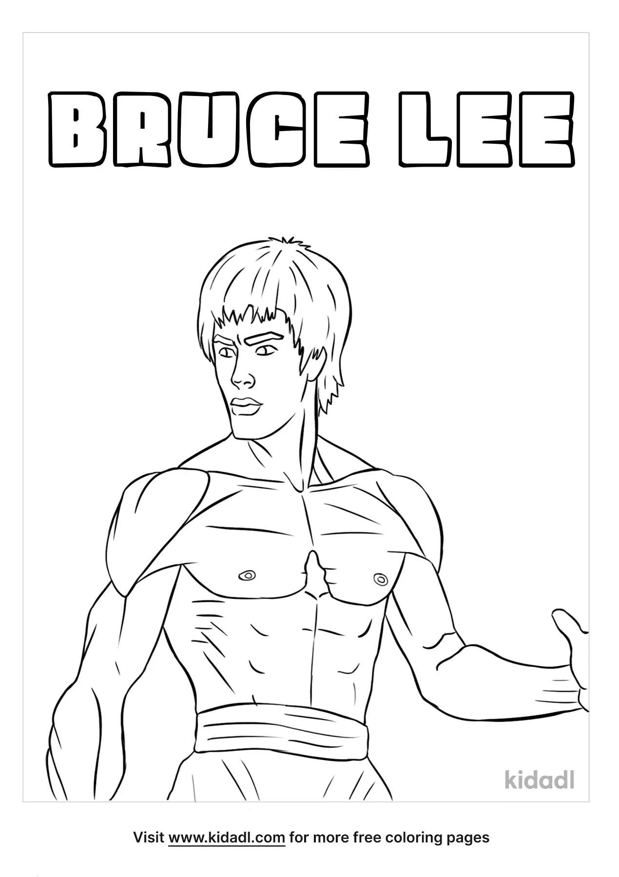 Free Bruce Lee Coloring Page Coloring Page Printables Kidadl