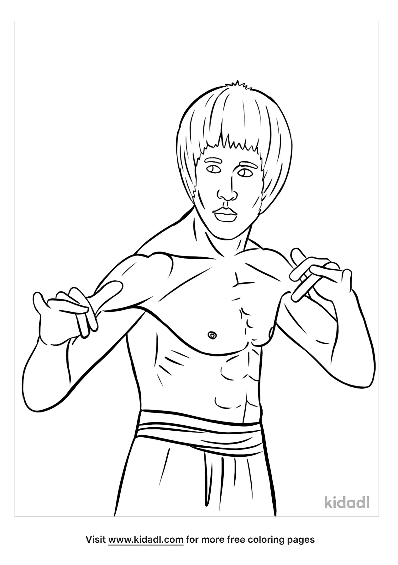 Free Bruce Lee Coloring Page Coloring Page Printables Kidadl