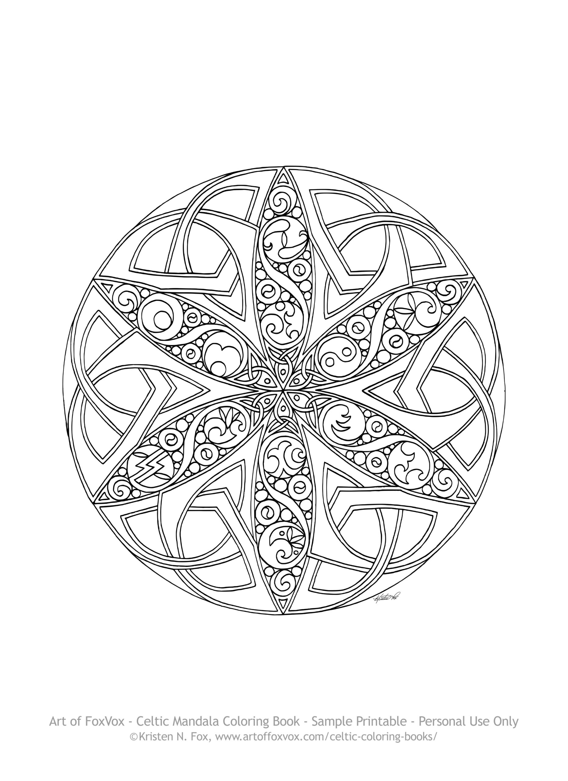 Free Celtic Mandala Coloring Page To Print Art Of FoxVox Original Celtic Art Fine Art