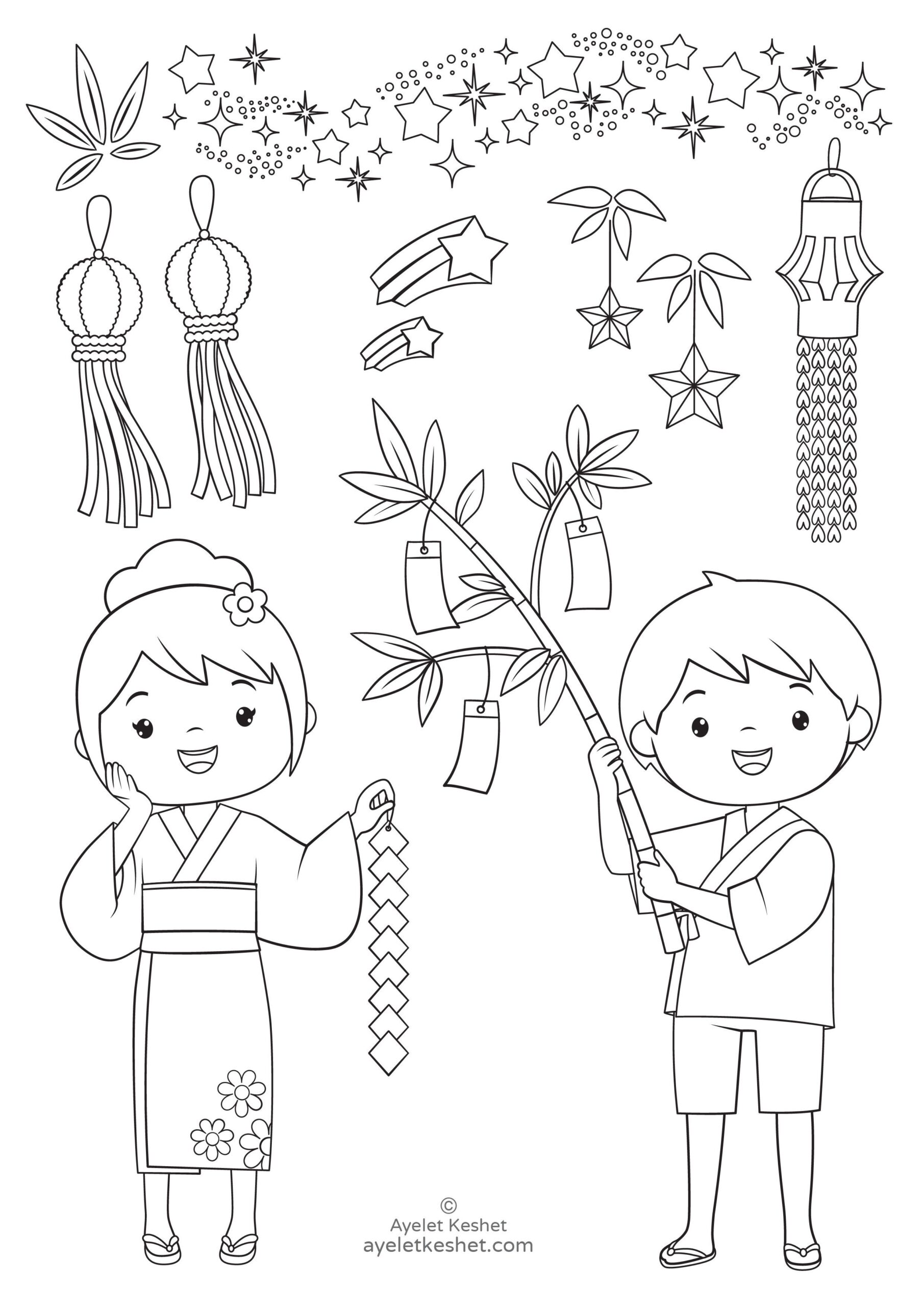 Free Coloring Pages Child From Japan StephanieteWinters