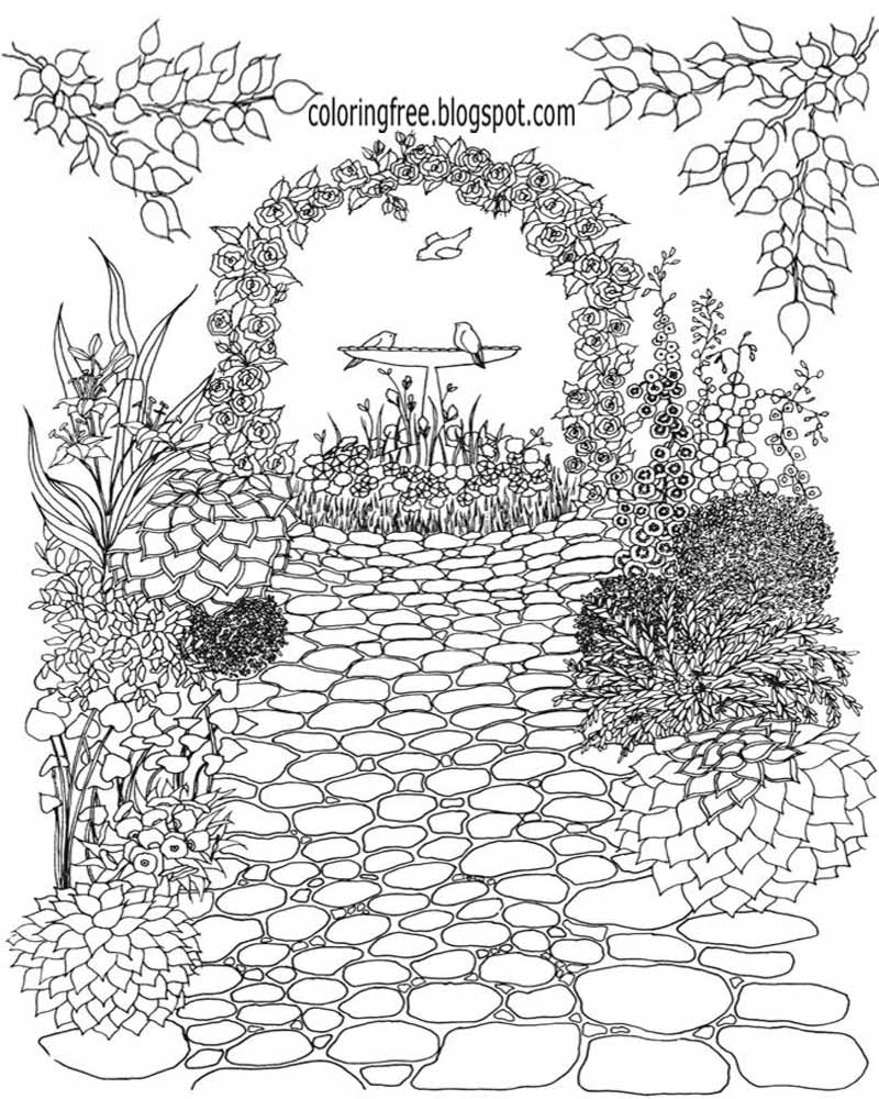 Garden Coloring Pages For Adults