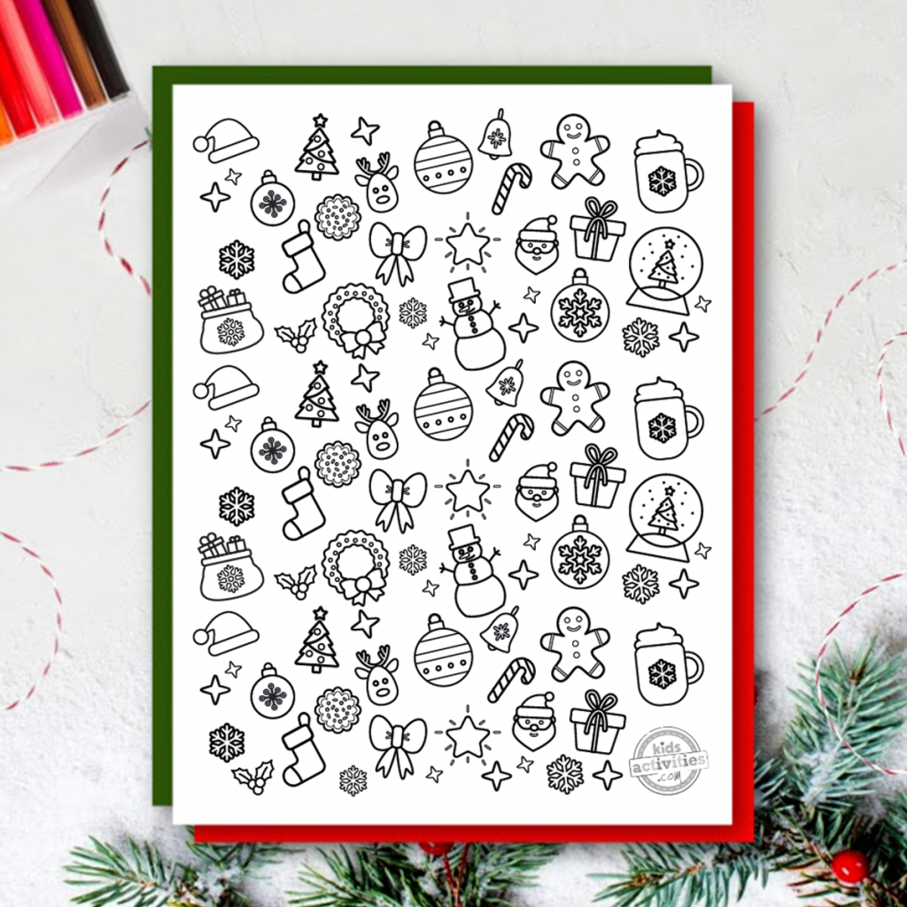 Free Cute Printable Christmas Doodles To Color Kids Activities Blog