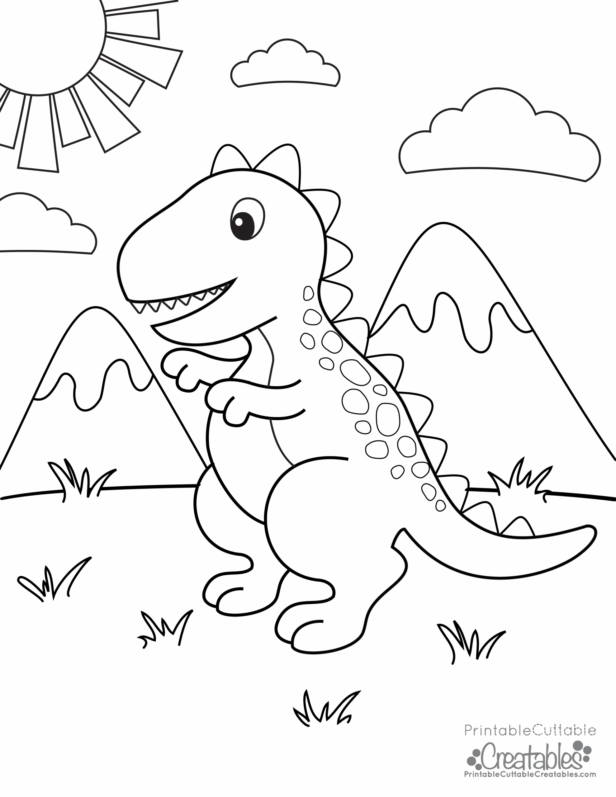 Free Dinosaur Coloring Pages Preschool Spring
