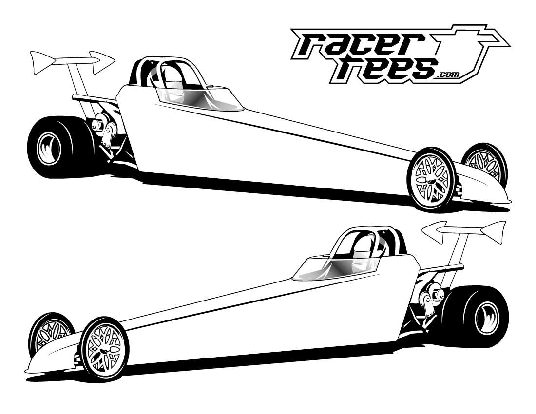 FREE Drag Racing Coloring Book Pages Racer Tees