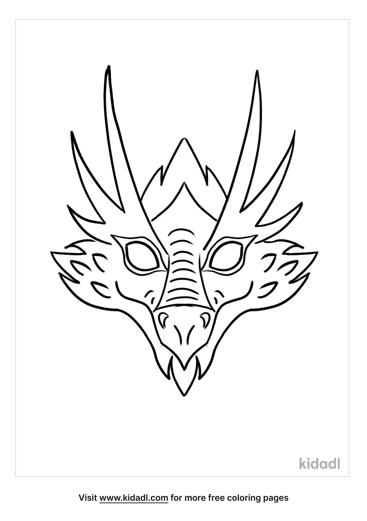 Free Dragon Mask Coloring Page Coloring Page Printables Kidadl