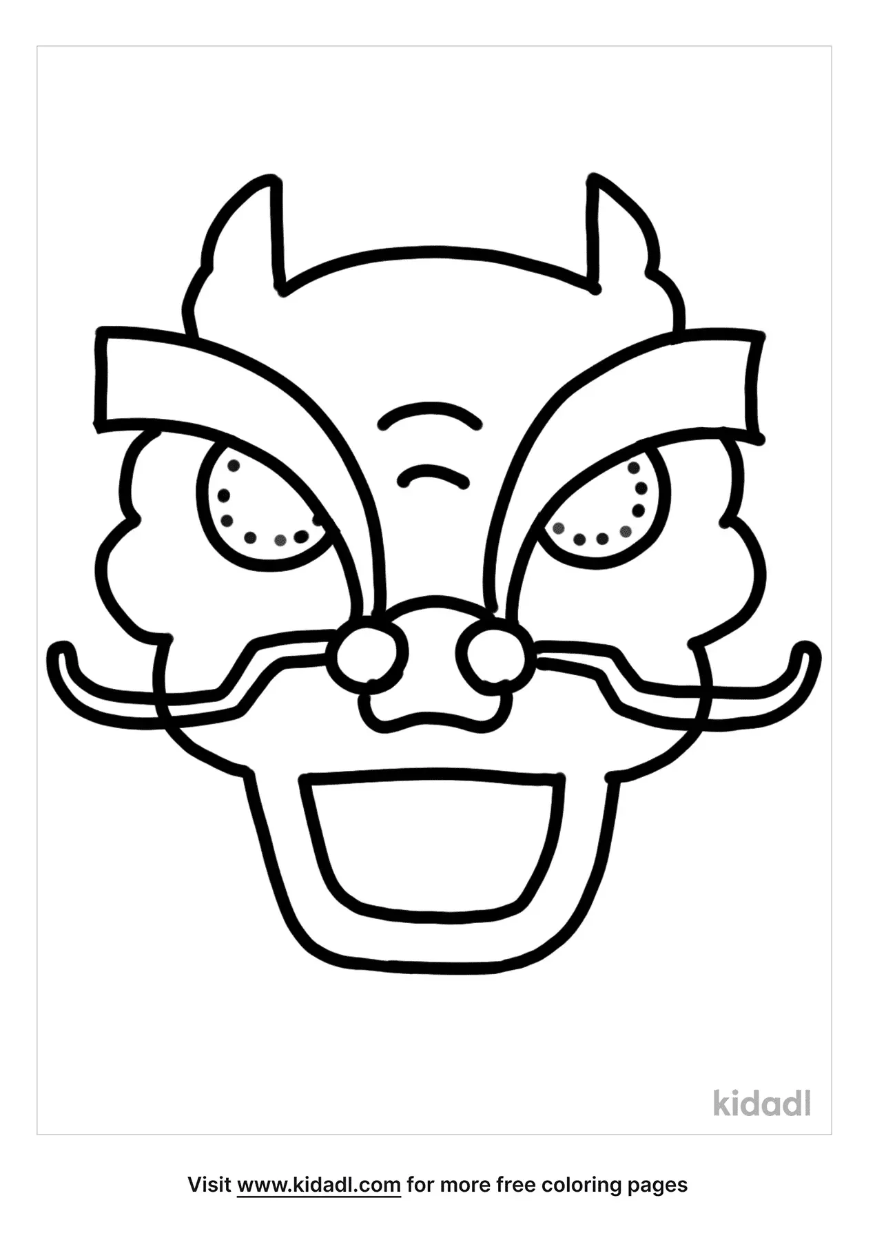Free Dragon Mask Coloring Page Coloring Page Printables Kidadl