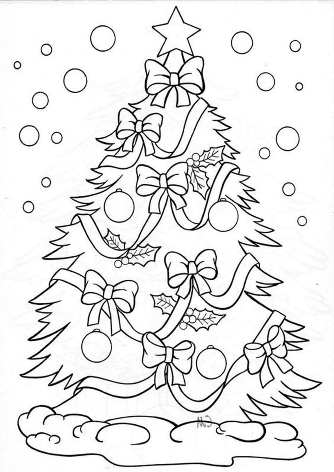 Free Easy To Print Christmas Tree Coloring Pages Tulamama