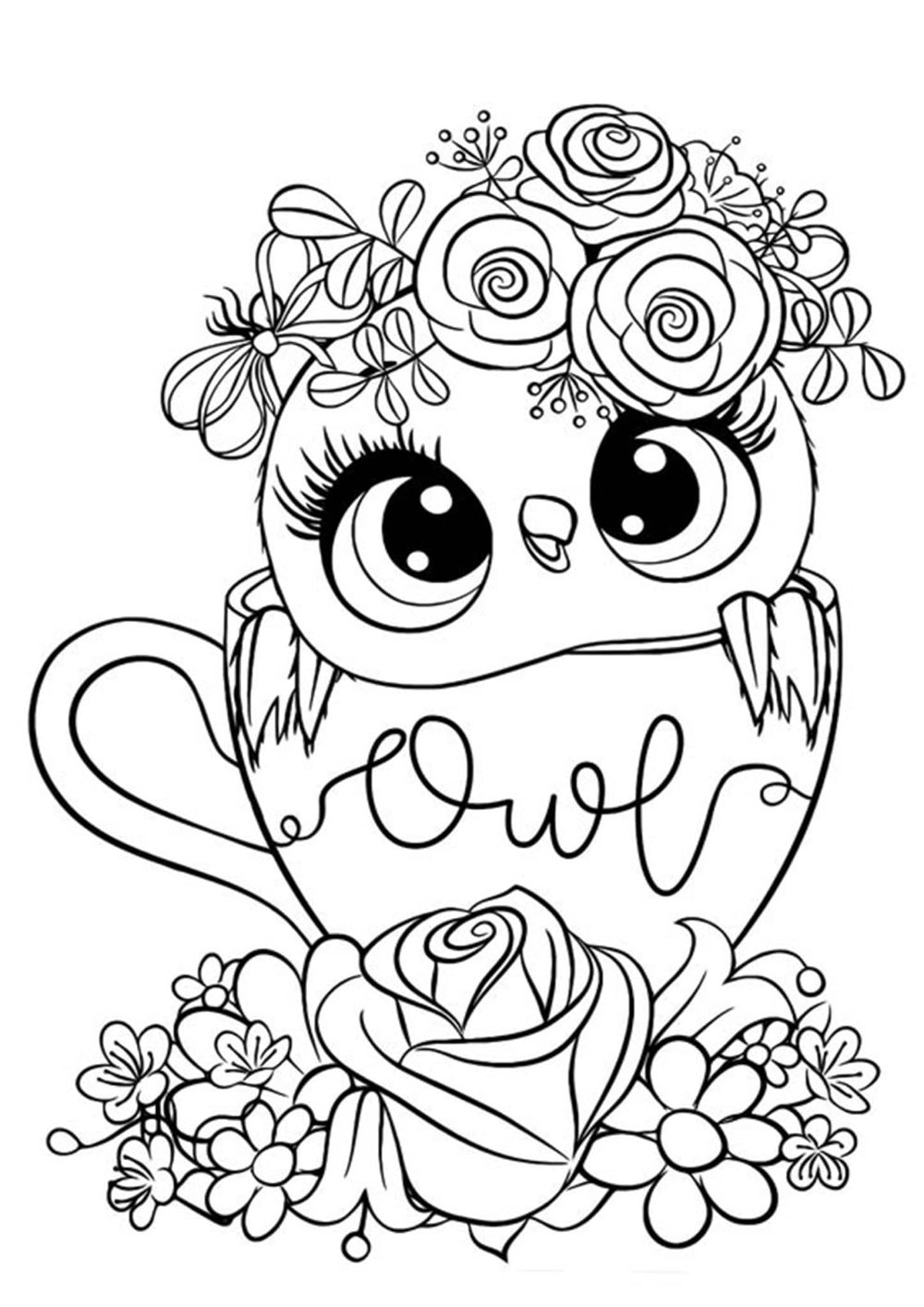 Cute Owl Coloring Pages