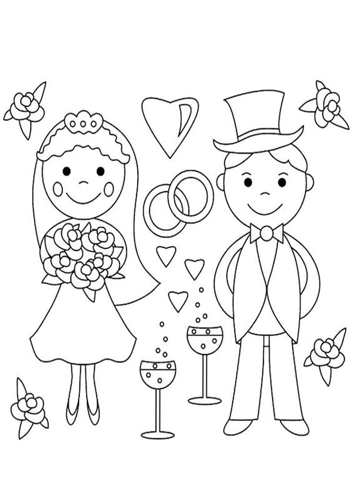 Wedding Themed Coloring Pages