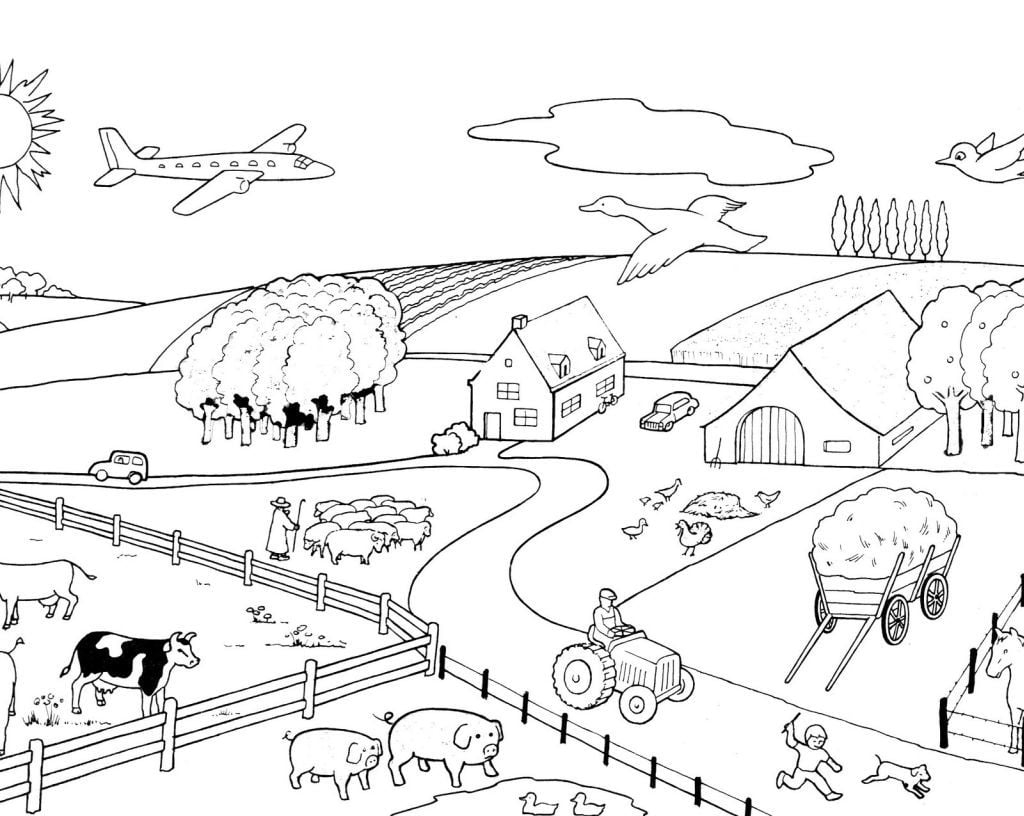 Free Farm Drawing To Print And Color Farm Coloring Pages For Kids