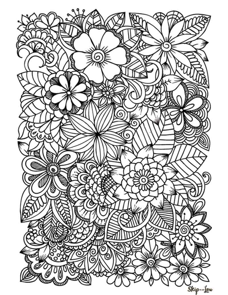 FREE Flower Coloring Pages For Kids And Adults Skip To My Lou Printable Flower Coloring