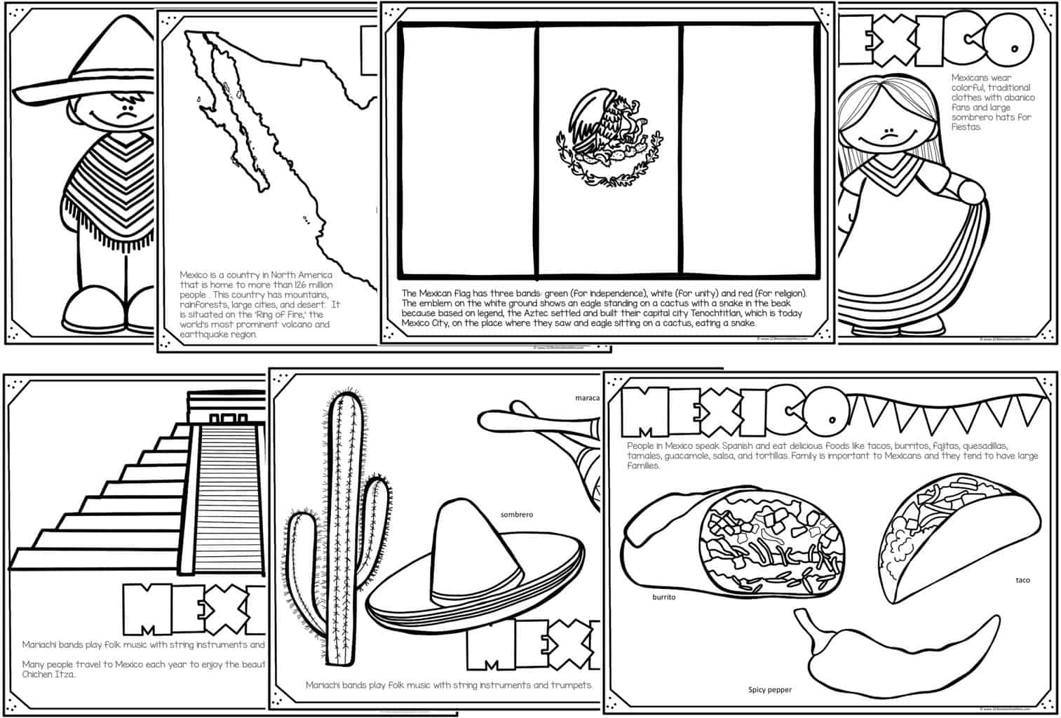 Free FREE Printable Mexico Coloring Pages Read Color And Learn