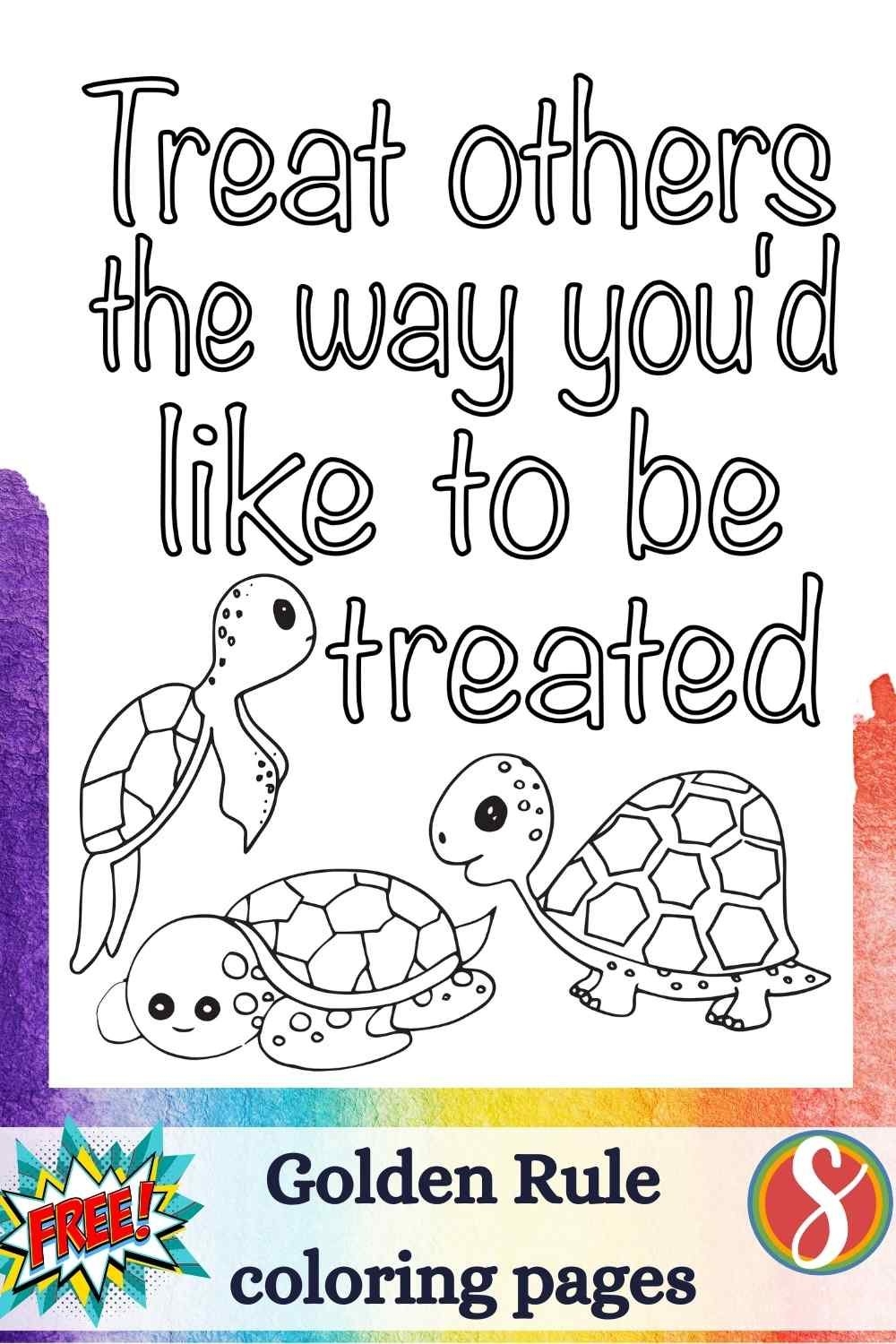 Free Golden Rule Coloring Pages Stevie Doodles