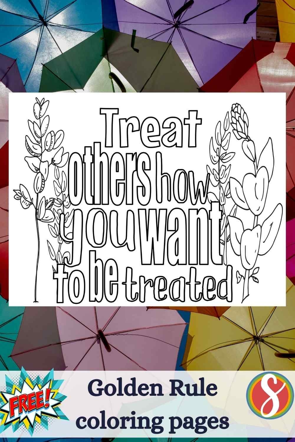 Free Golden Rule Coloring Pages Stevie Doodles