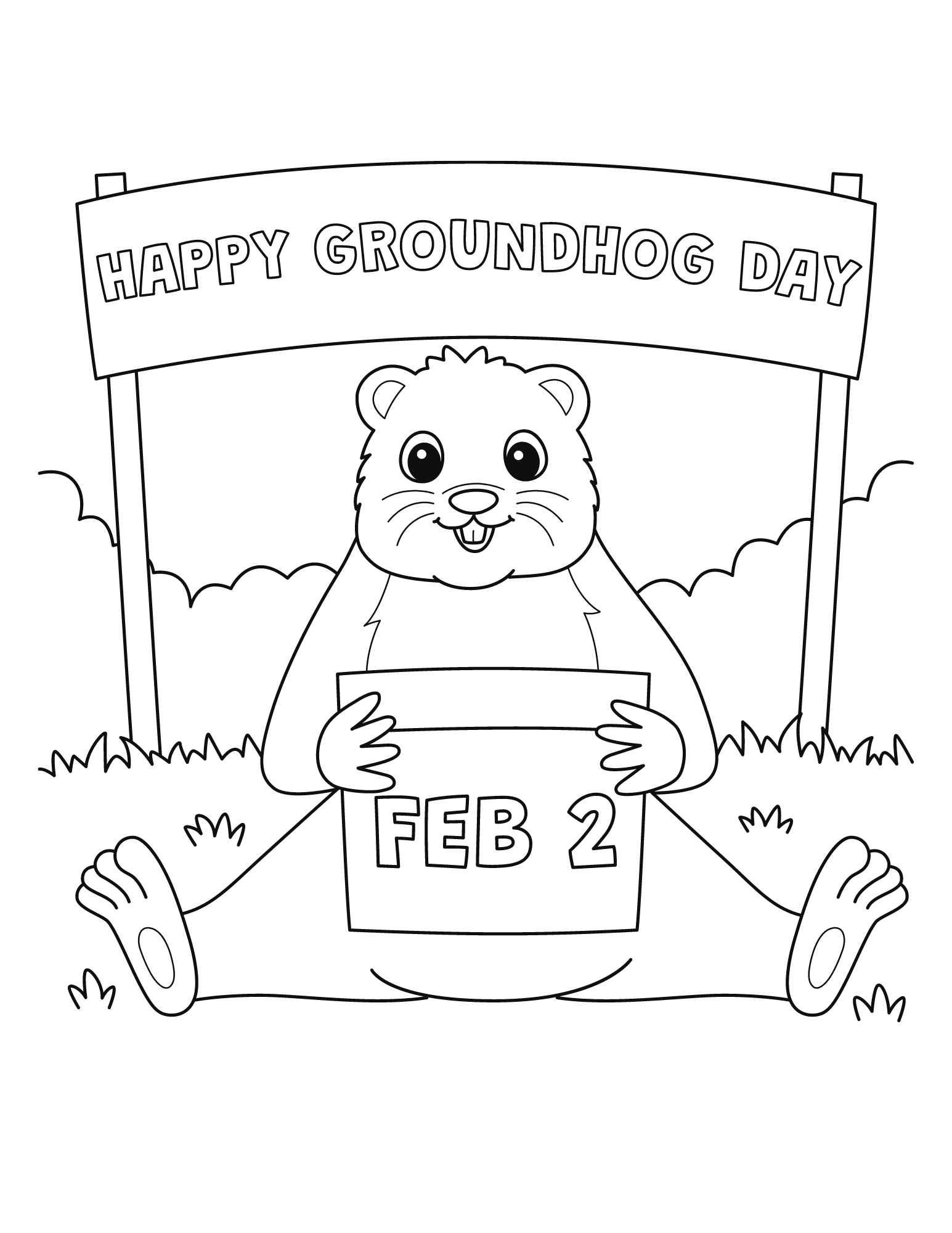 Groundhogs Day Coloring Pages