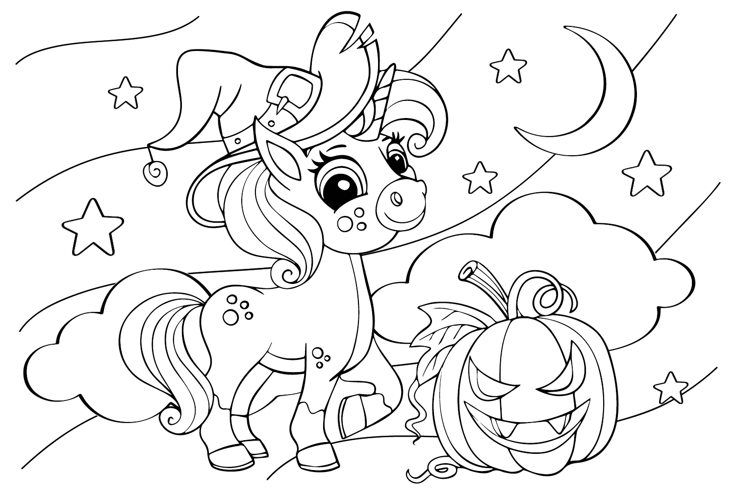 Free Halloween Unicorn Coloring Page Free Printable Coloring Pages